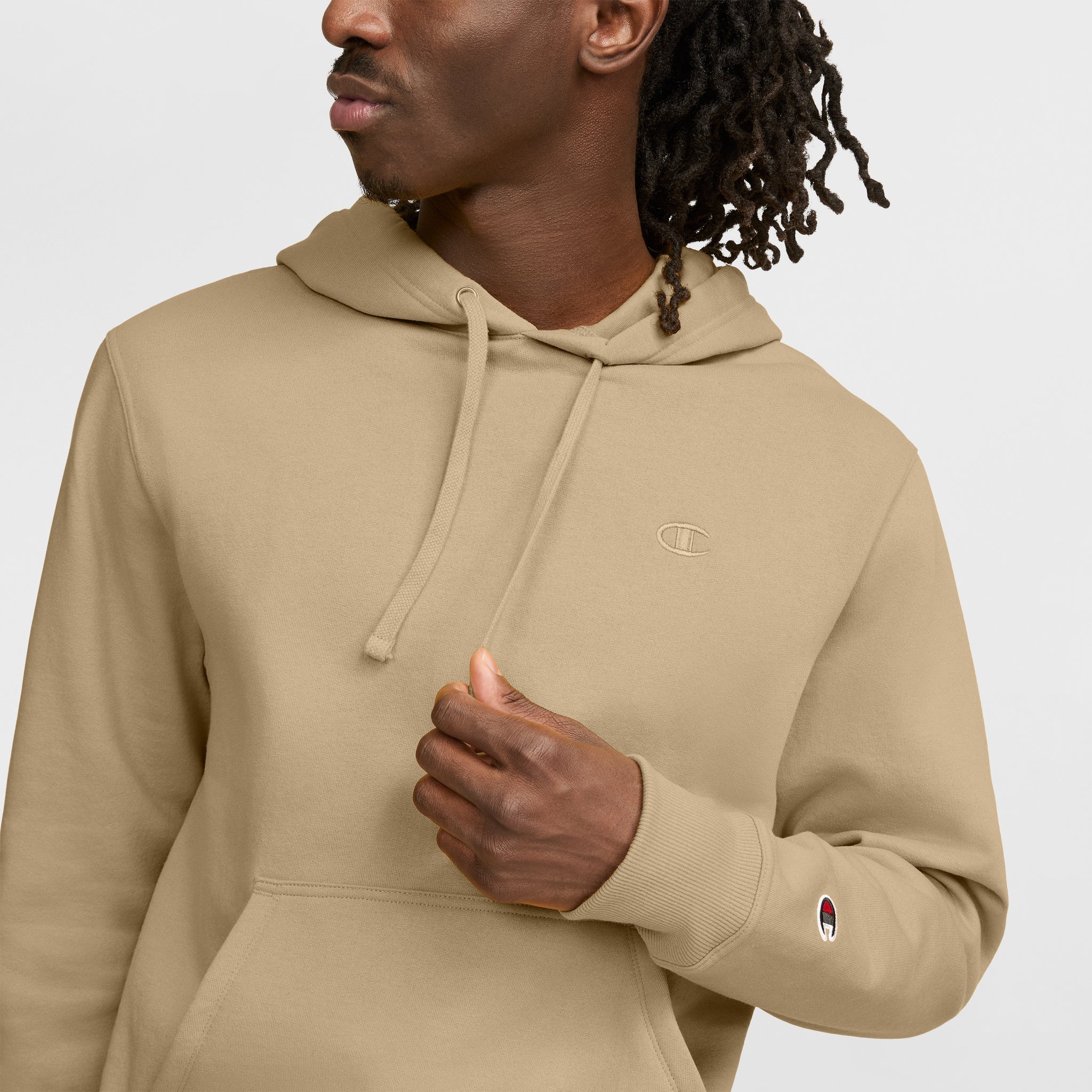 Men's Powerblend Hoodie with C Logo - Comfortable Fleece Sweatshirt