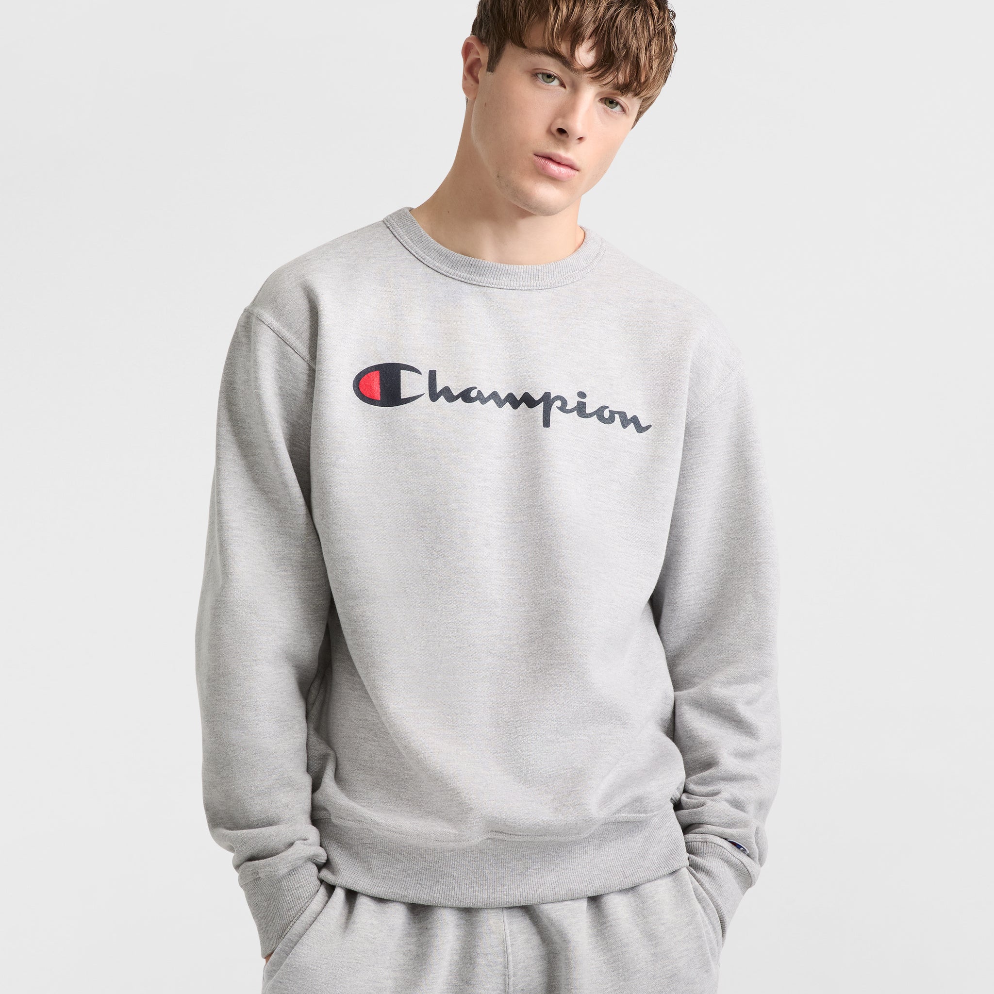 Champion Powerblend Classic Script Logo Crewneck Sweatshirt