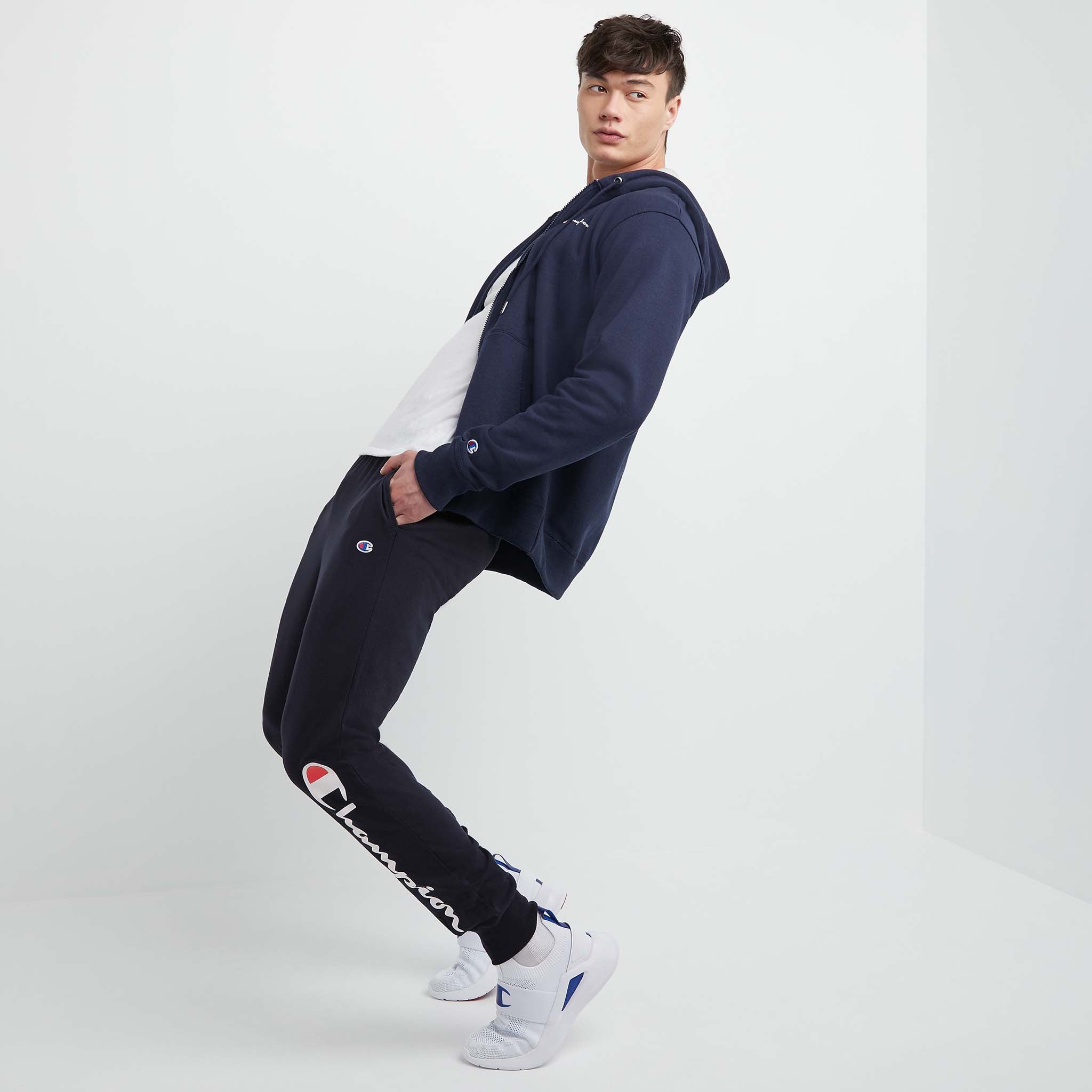Men's Lightweight Lounge Joggers with Script Logo & Side Pockets