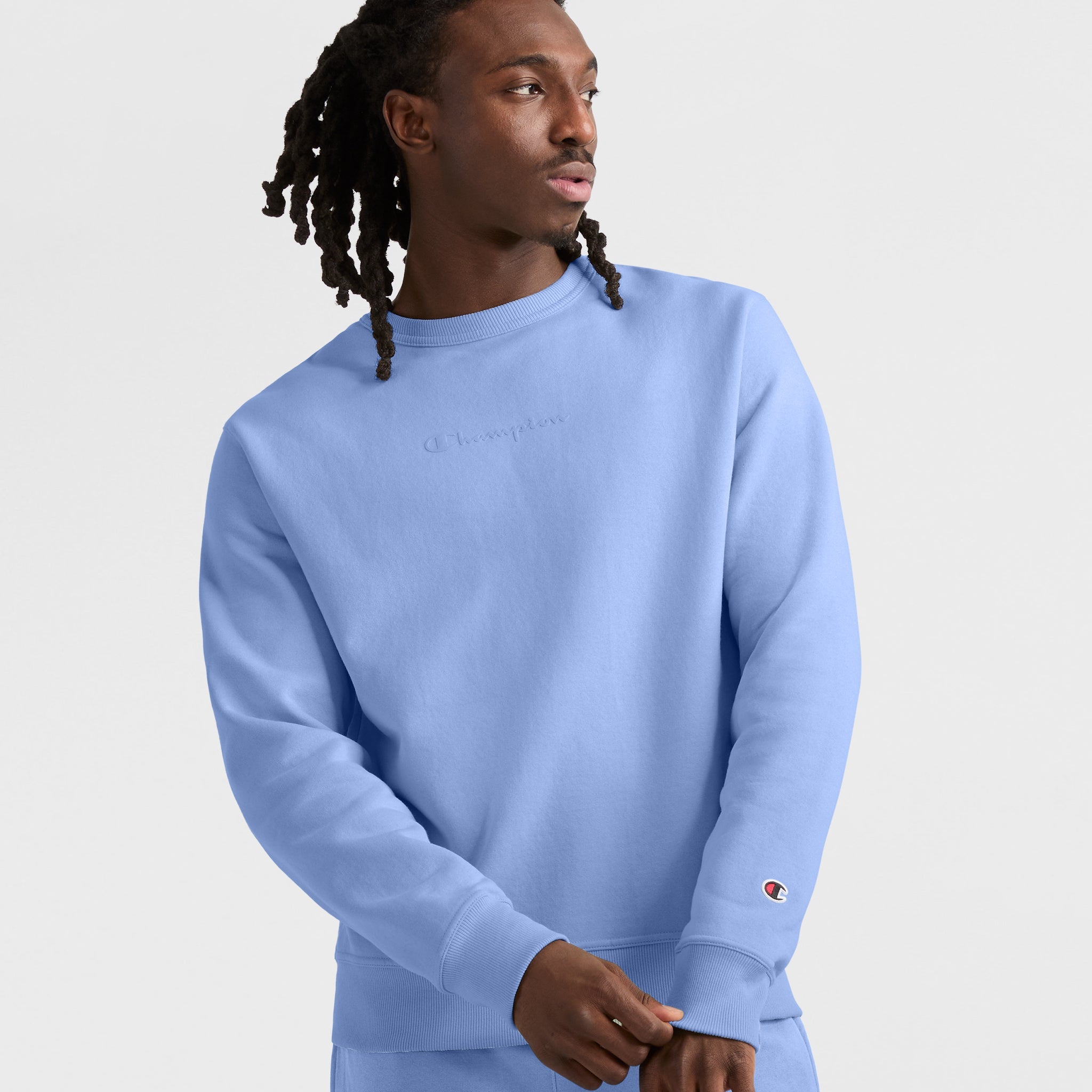 Powerblend Crewneck Sweatshirt with Tonal Logo - Soft Fleece for Men