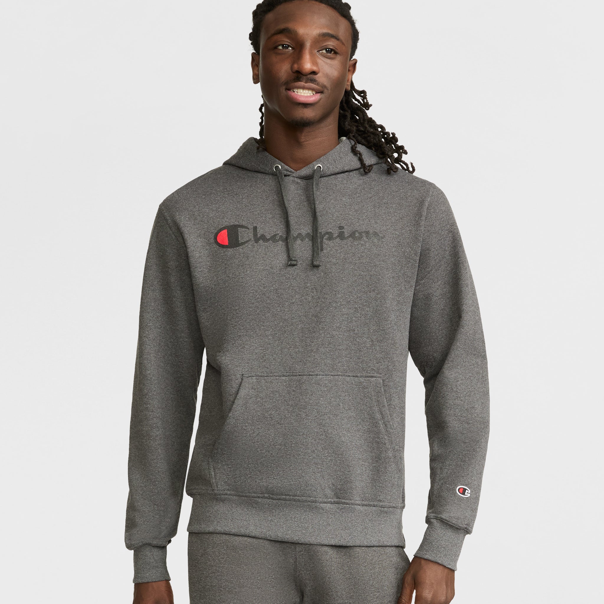 Men's Classic Script Logo Hoodie - Soft Fleece Pullover with Kangaroo Pocket