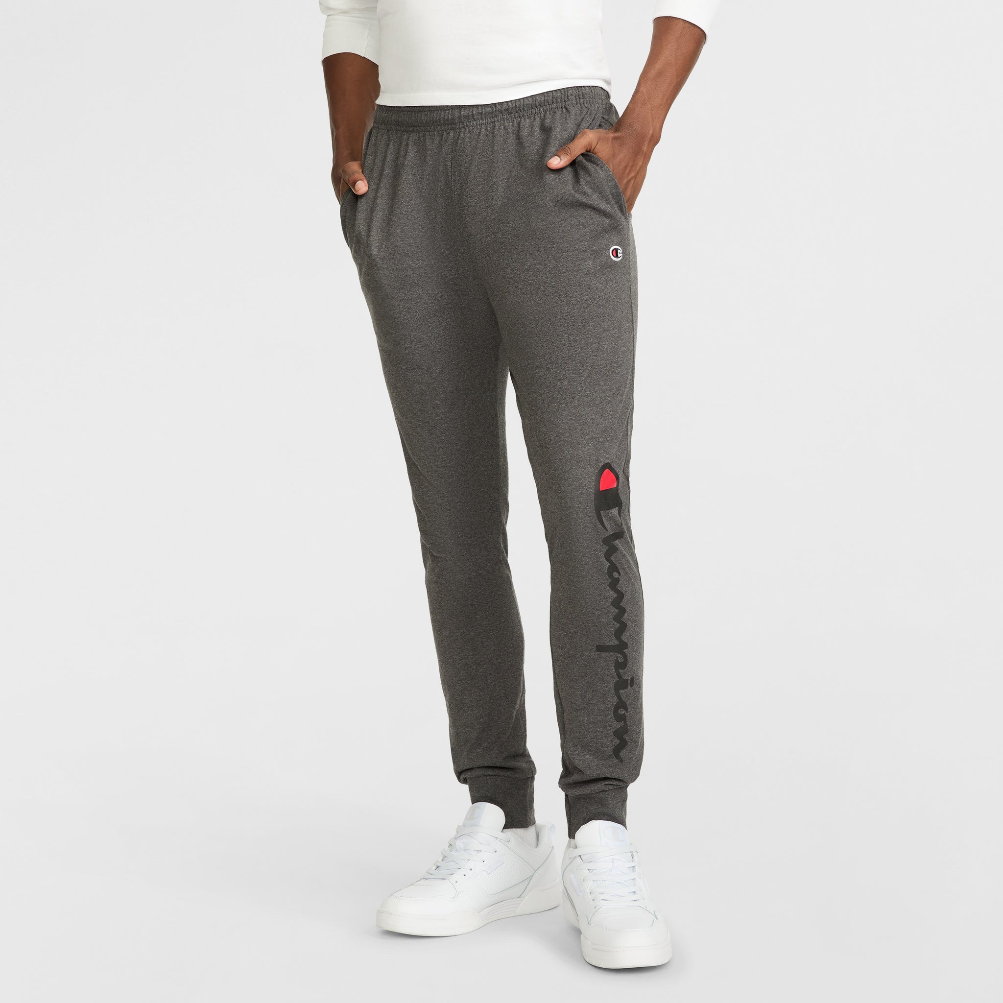 Men's Lightweight Lounge Joggers with Script Logo & Side Pockets
