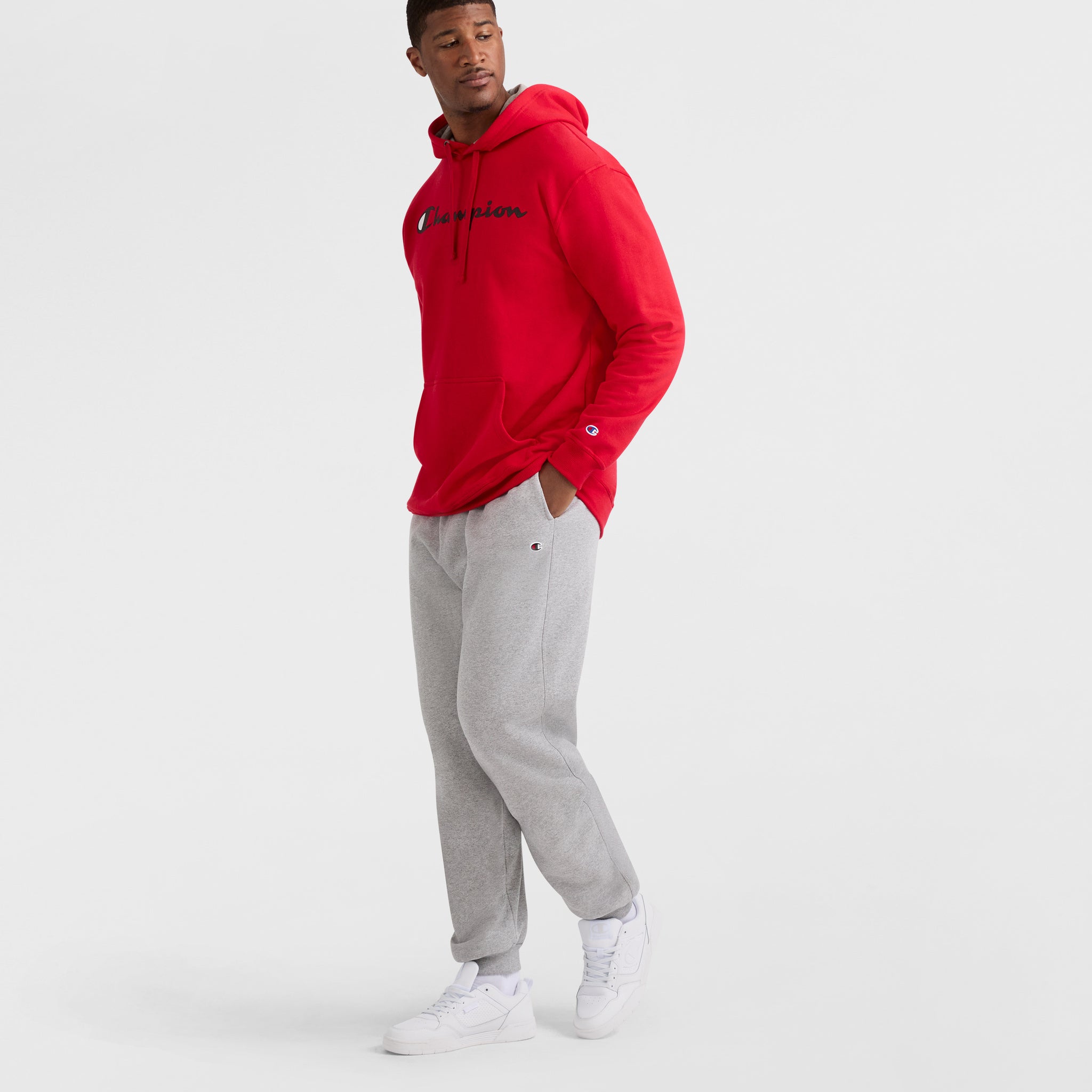 Men's Big & Tall Powerblend Fleece Hoodie with Script Logo