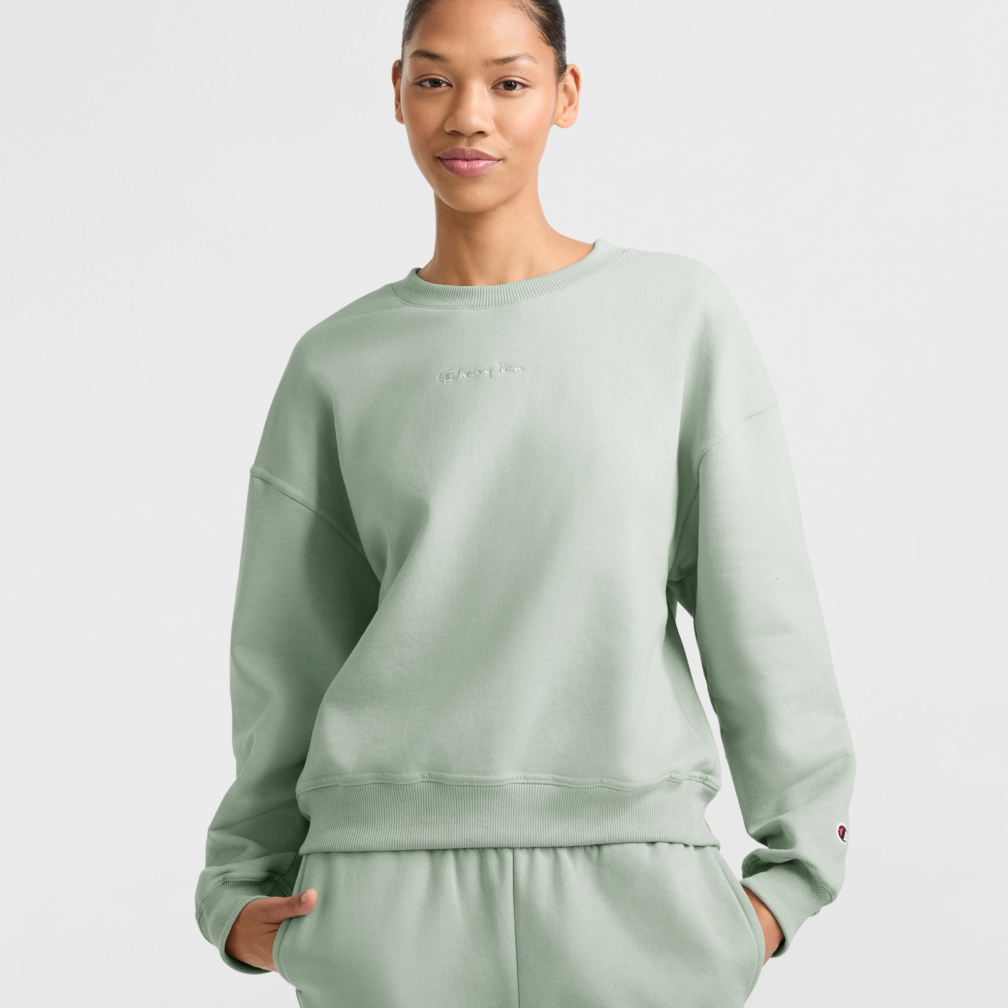 Women's Powerblend Crewneck Sweatshirt with Embroidered Logo