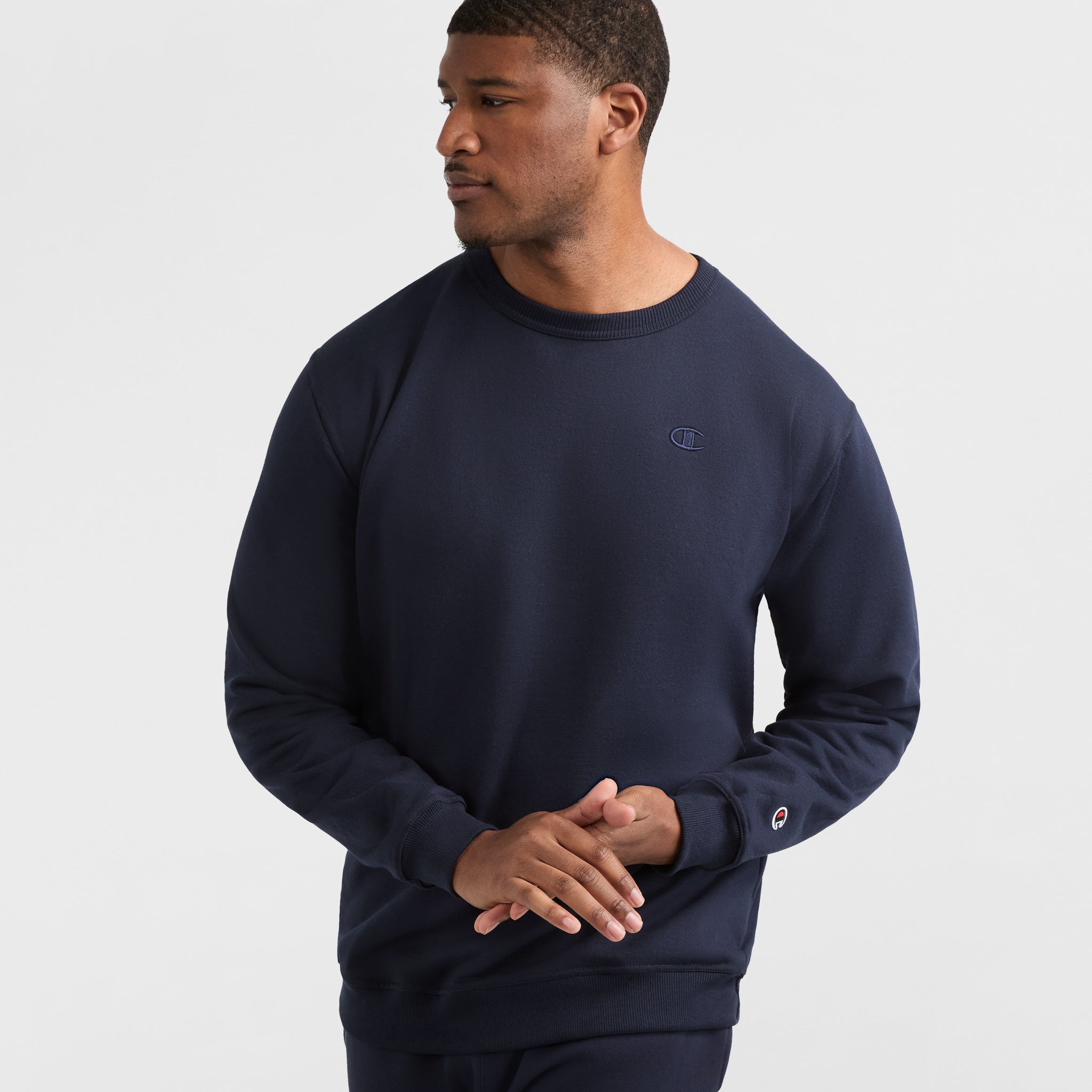 Champion Powerblend Big & Tall Crewneck Sweatshirt with C Logo