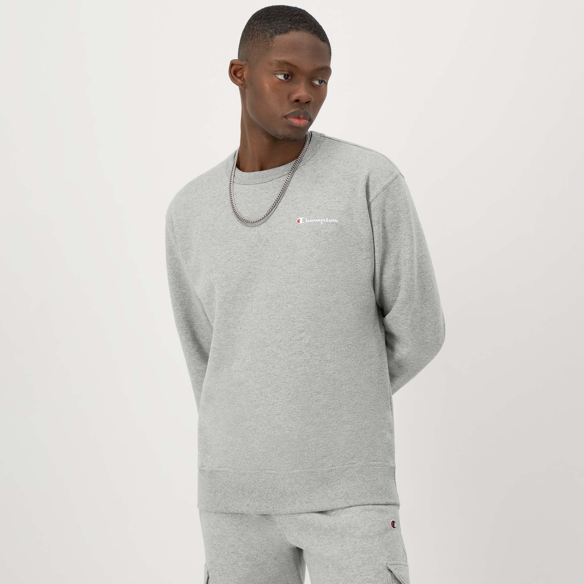 Champion Powerblend Crewneck Sweatshirt with Left Script Logo