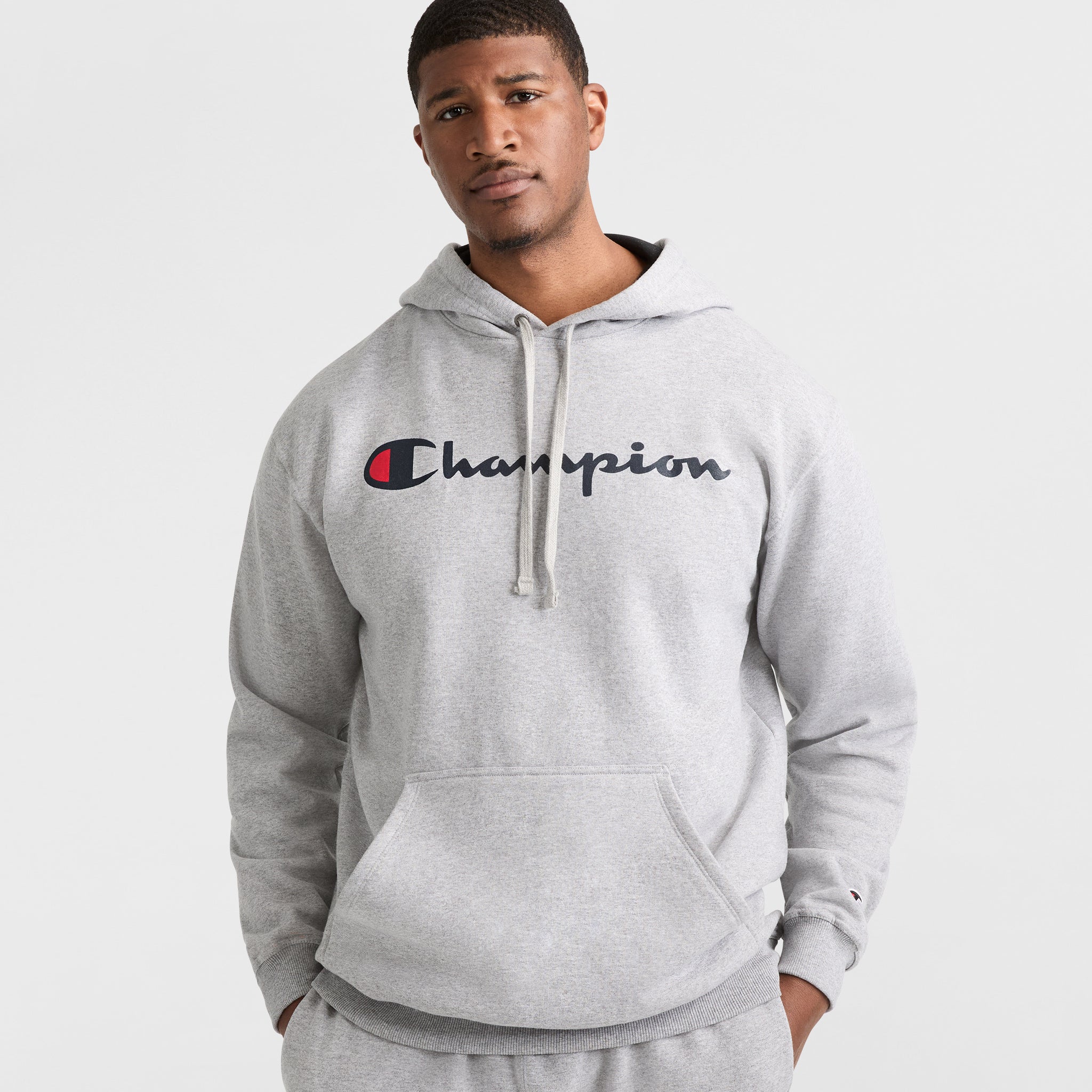 Men's Big & Tall Powerblend Fleece Hoodie with Script Logo