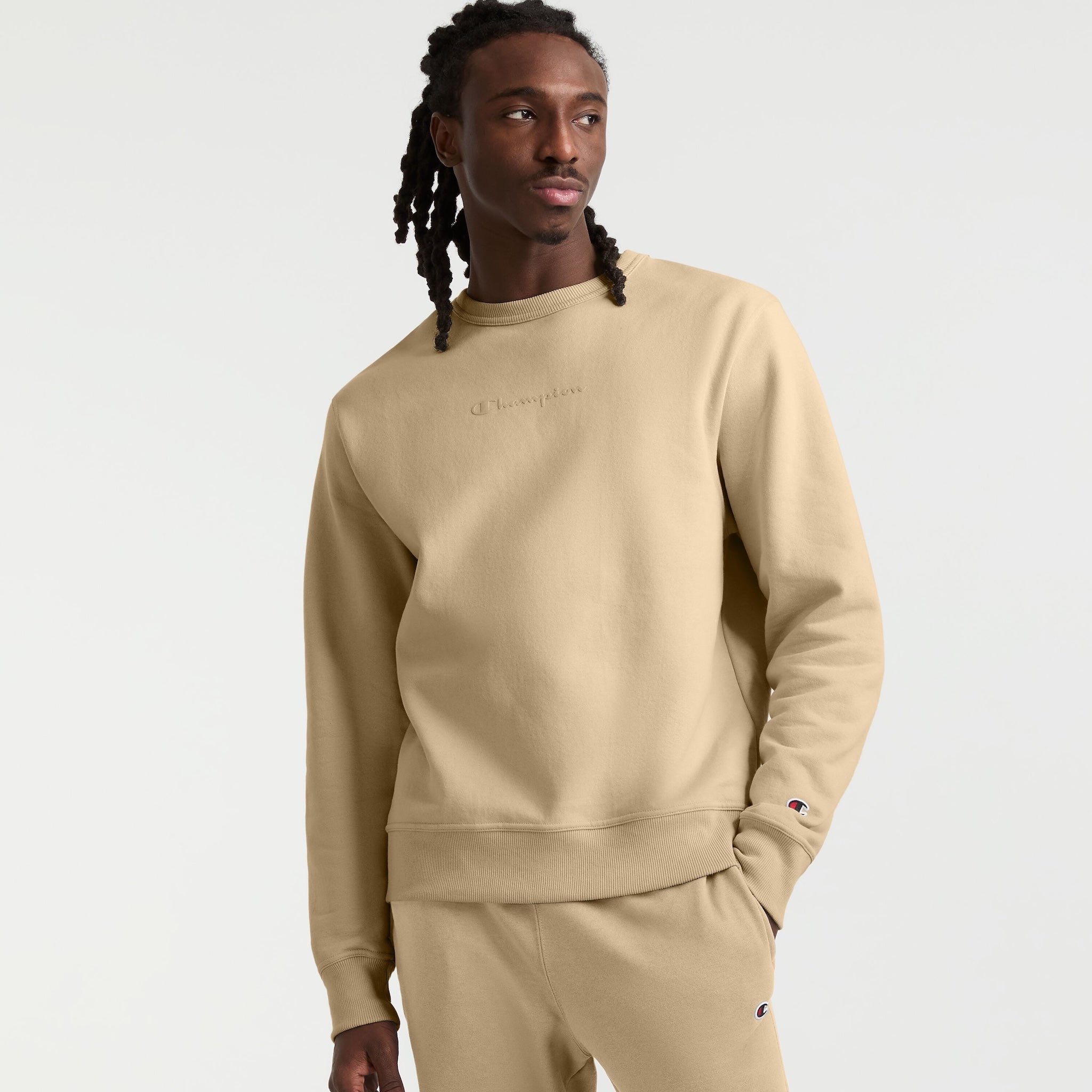 Powerblend Crewneck Sweatshirt with Tonal Logo - Soft Fleece for Men