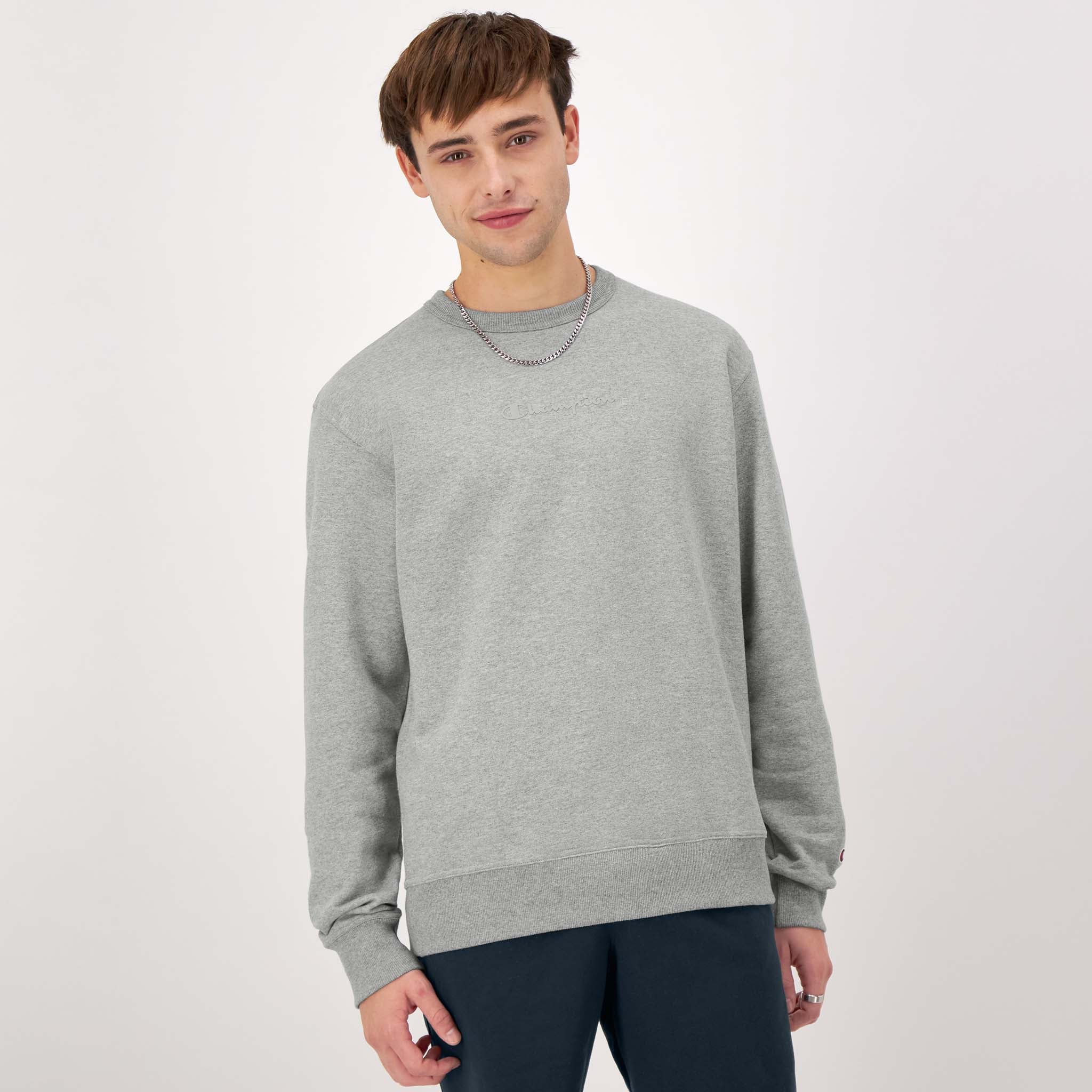Powerblend Crewneck Sweatshirt with Tonal Logo - Soft Fleece for Men