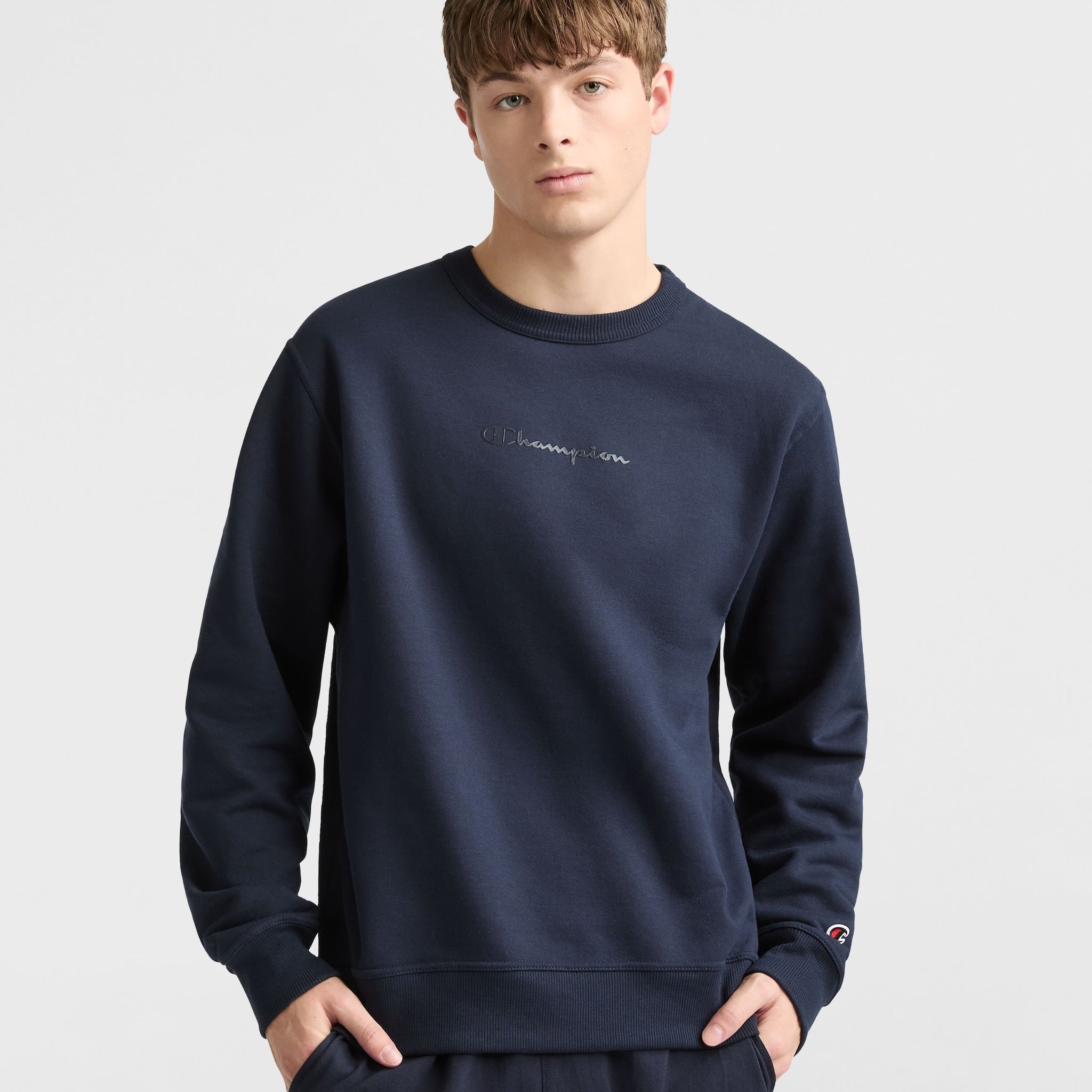 Powerblend Crewneck Sweatshirt with Tonal Logo - Soft Fleece for Men