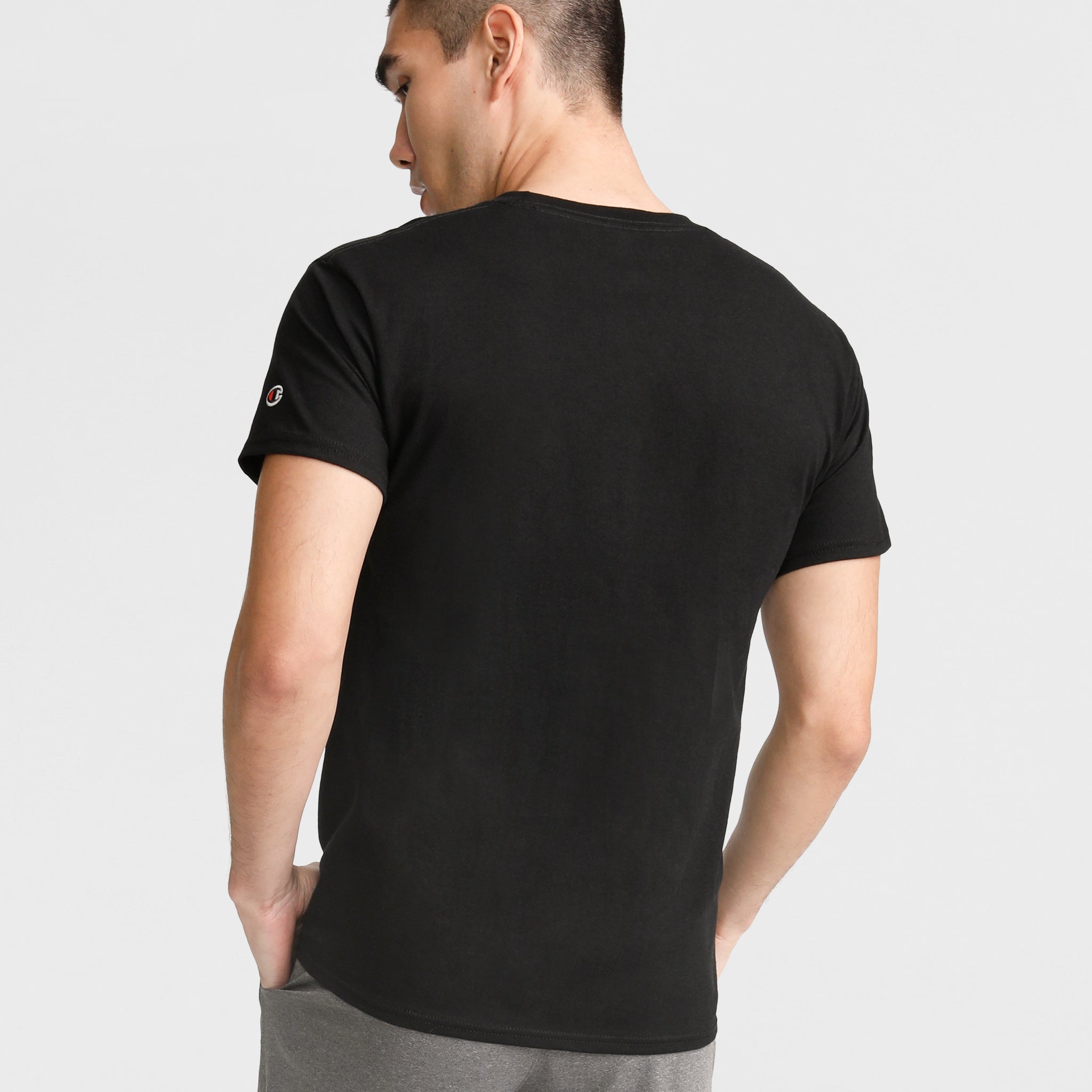 Men's Classic Cotton T-Shirt with Embroidered C Logo