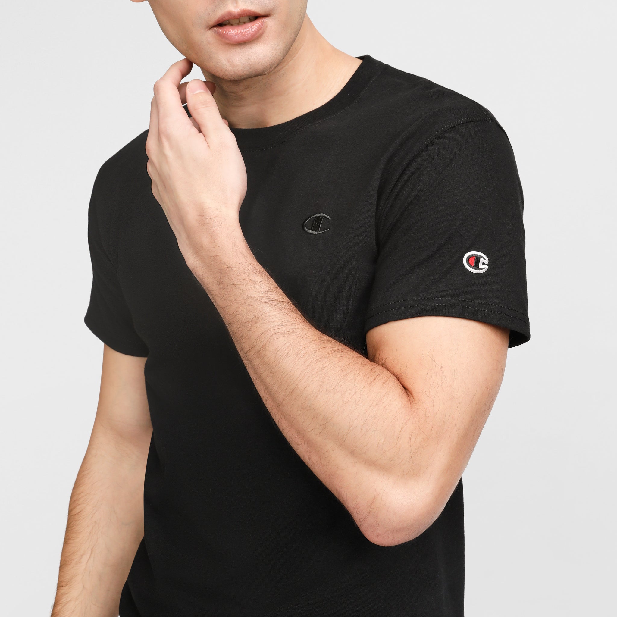 Men's Classic Cotton T-Shirt with Embroidered C Logo
