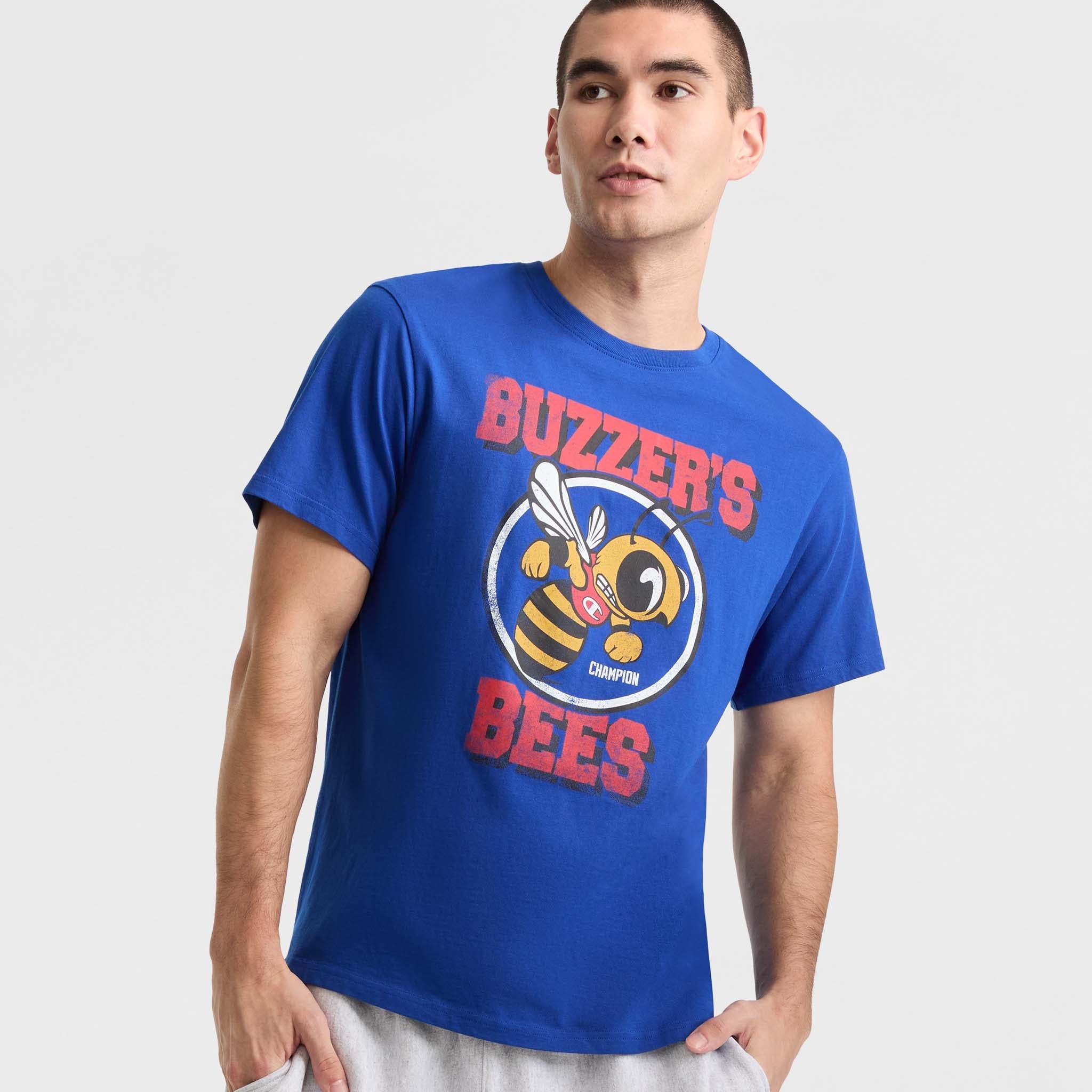 Champion Buzzing Bee Graphic Men's T-Shirt - Cotton Short Sleeve Tee