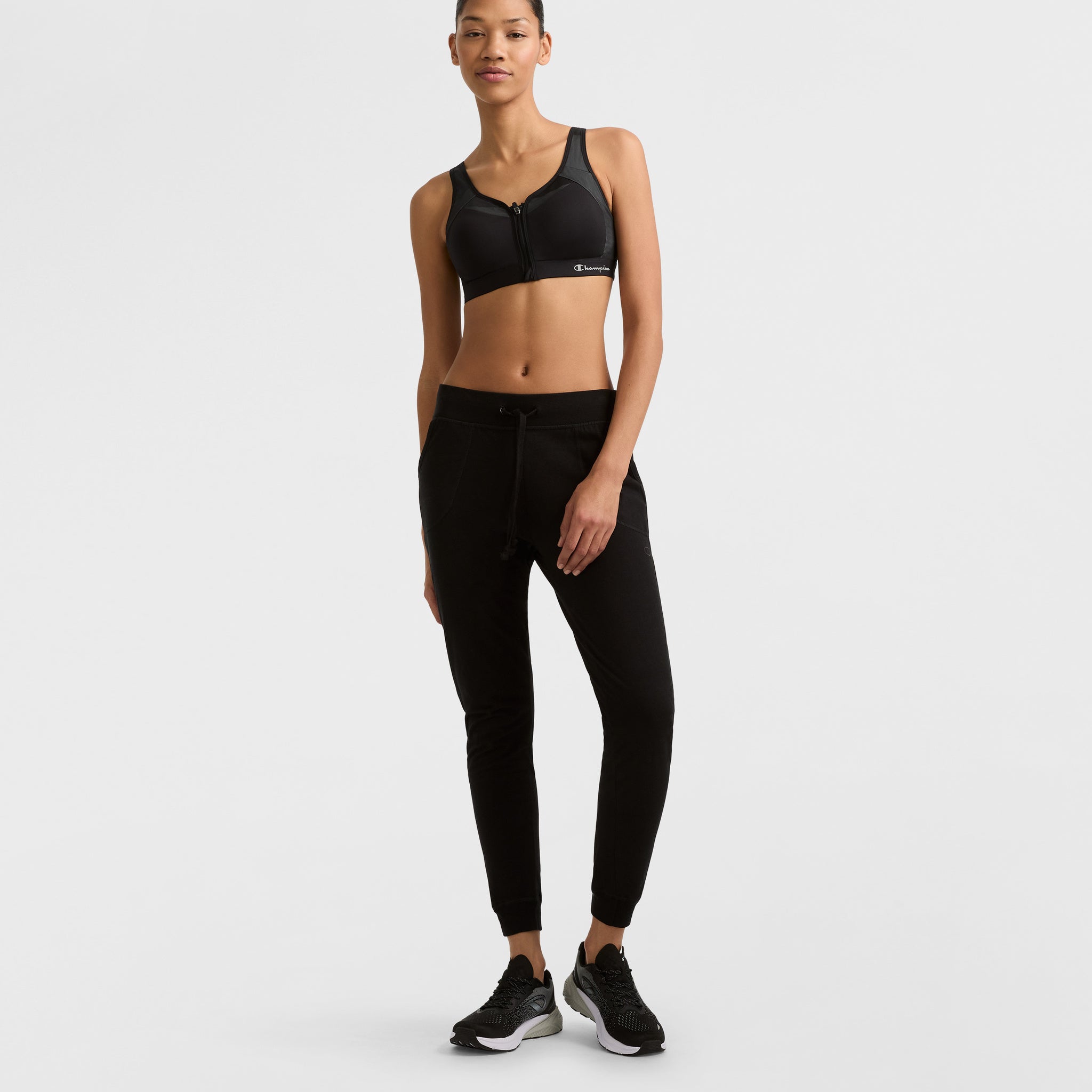 High-Impact Zip Front Sports Bra for Women – Wirefree & Moisture-Wicking