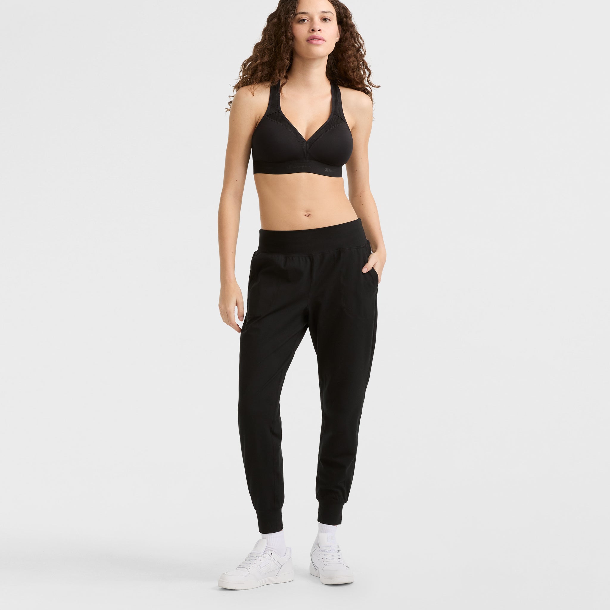 Curvy Racerback Sports Bra for Women with Molded Cups & Moisture-Wicking