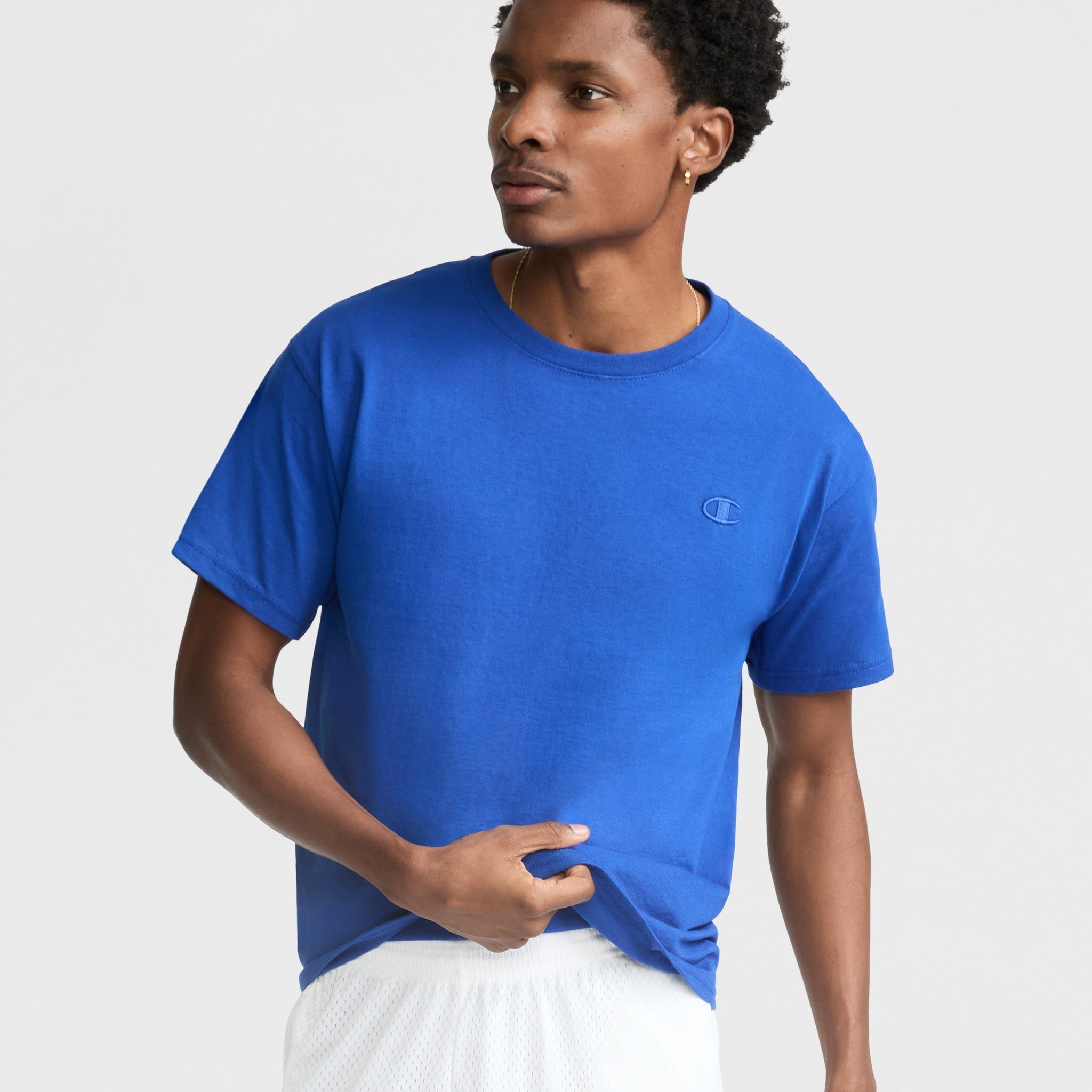 Men's Classic Cotton T-Shirt with Embroidered C Logo