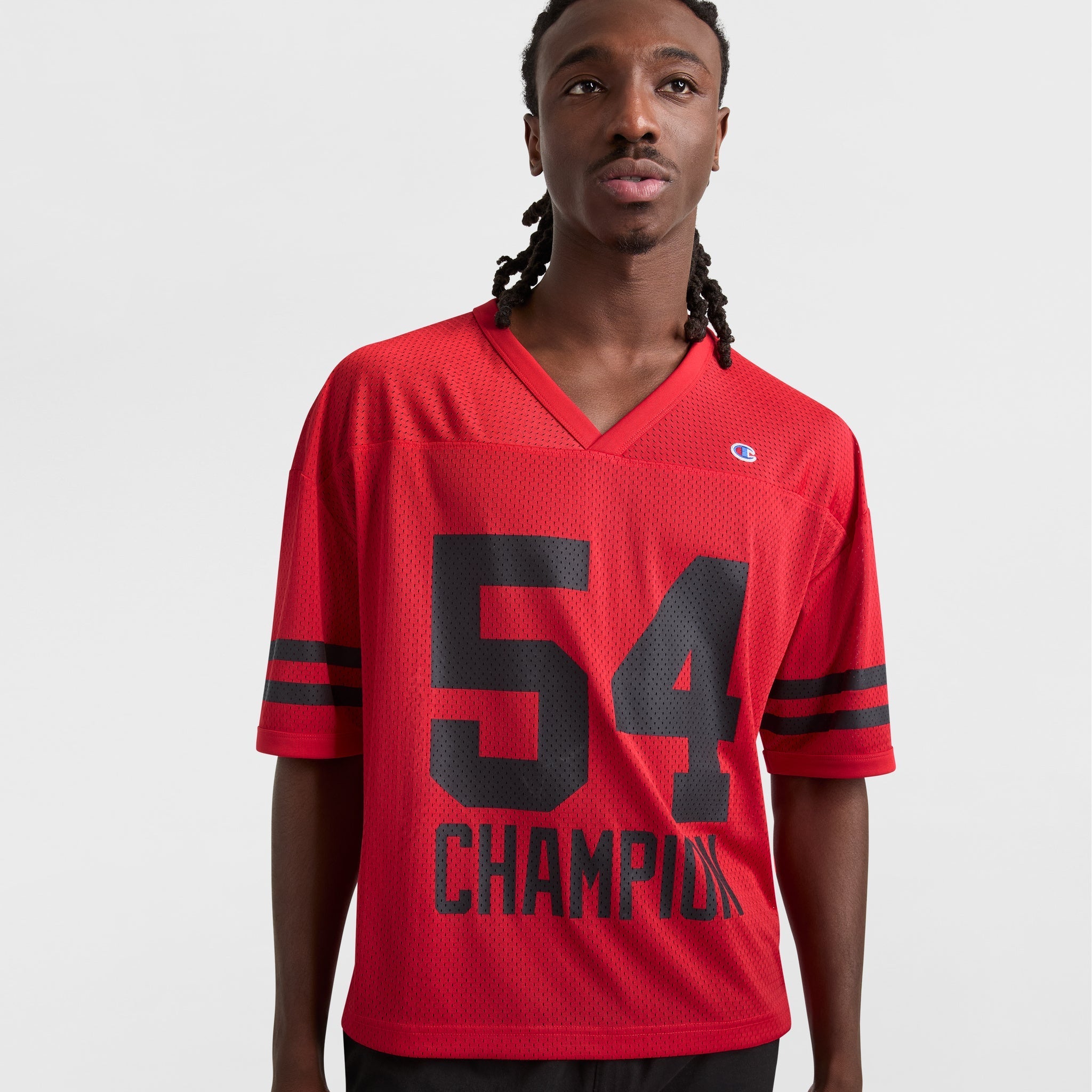 V-neck Mesh Football Jersey Tee for Men - Yearbook Style