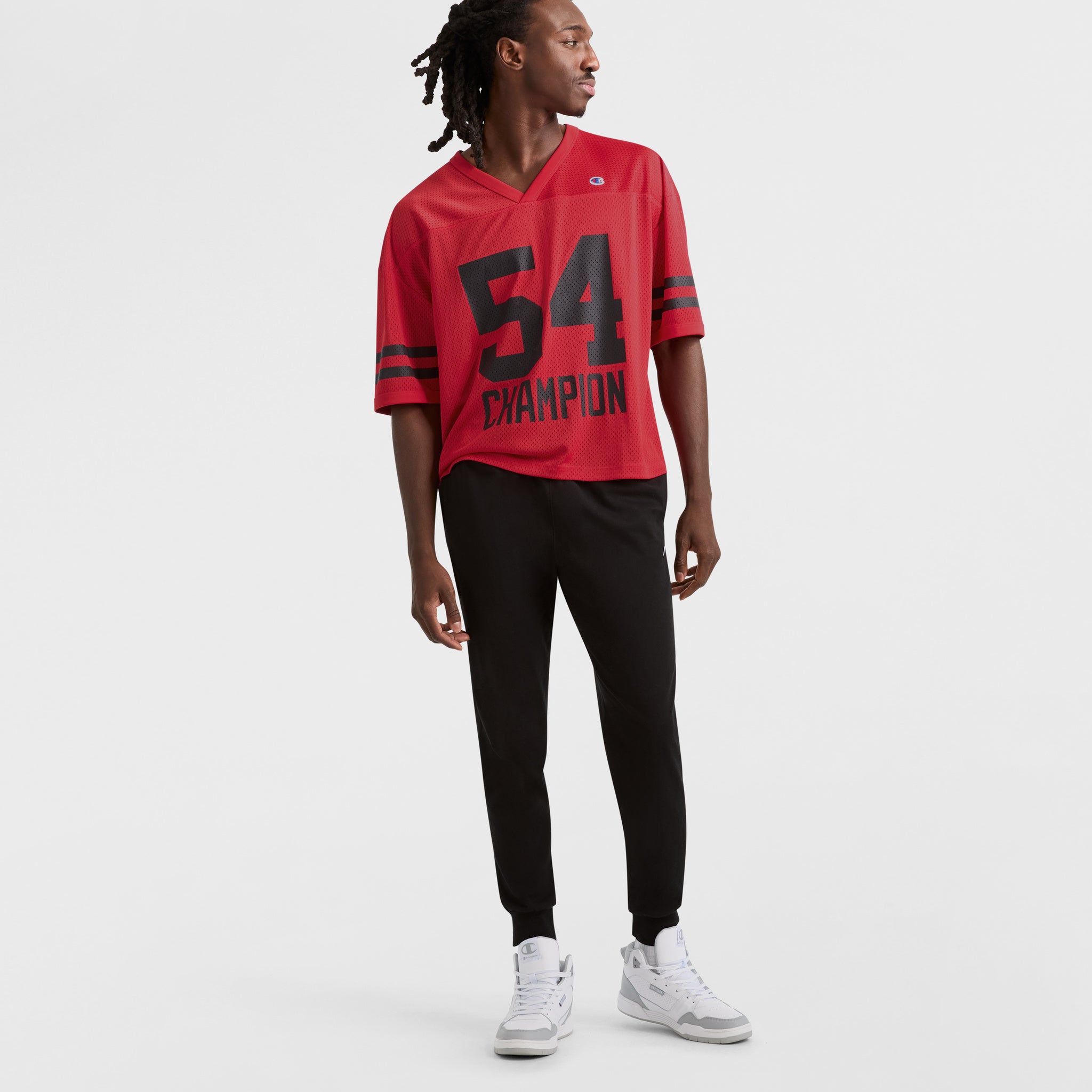 V-neck Mesh Football Jersey Tee for Men - Yearbook Style
