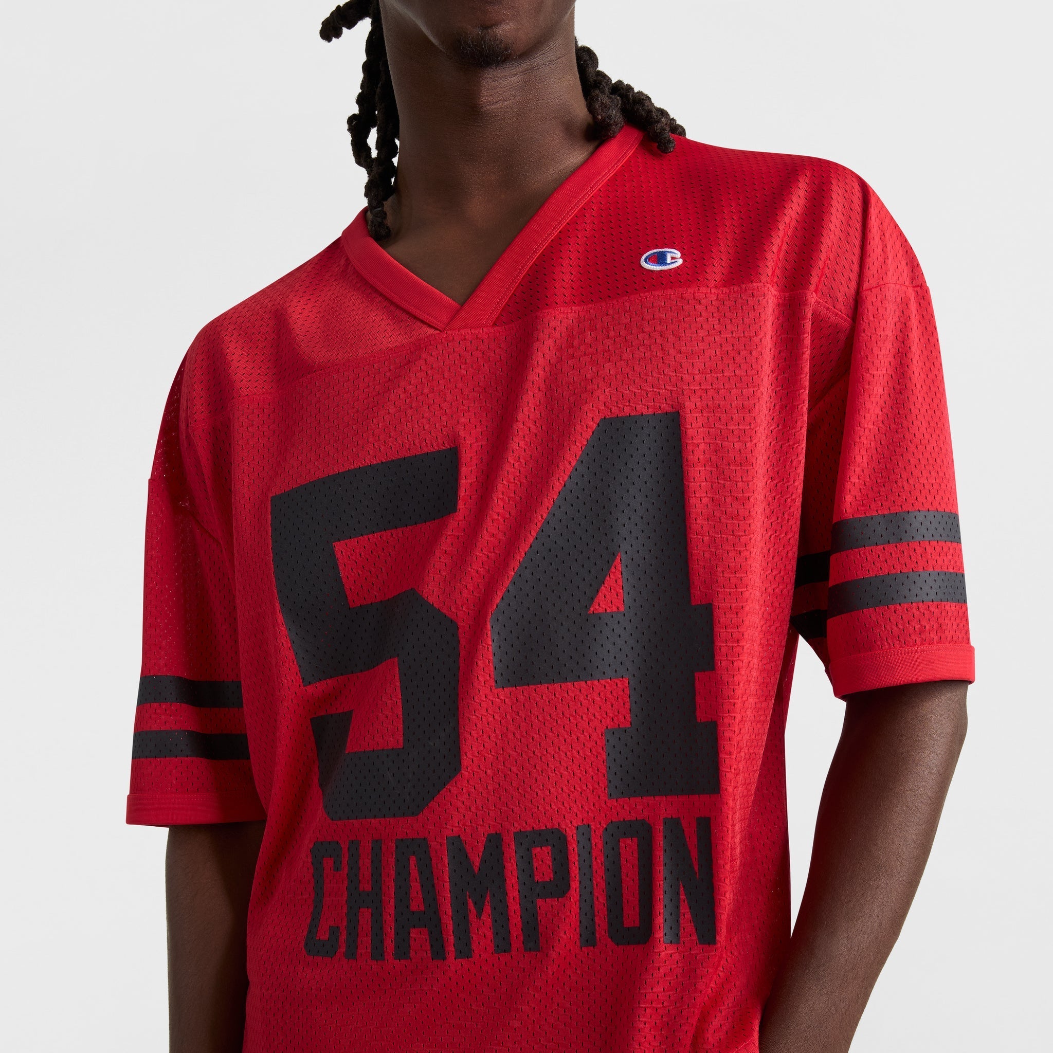 V-neck Mesh Football Jersey Tee for Men - Yearbook Style