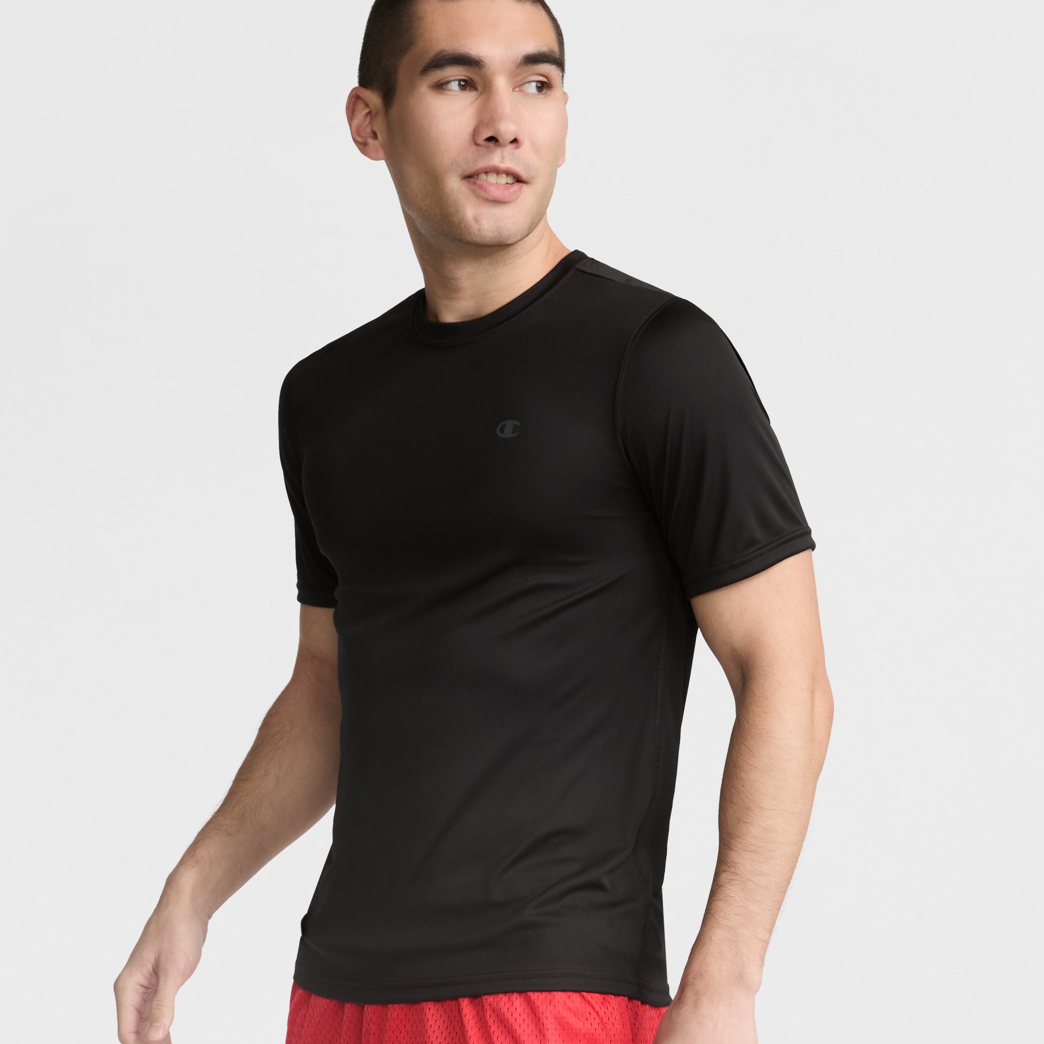 Champion Reflective Logo Men's Sport T-Shirt – Moisture Wicking & Anti-Odor