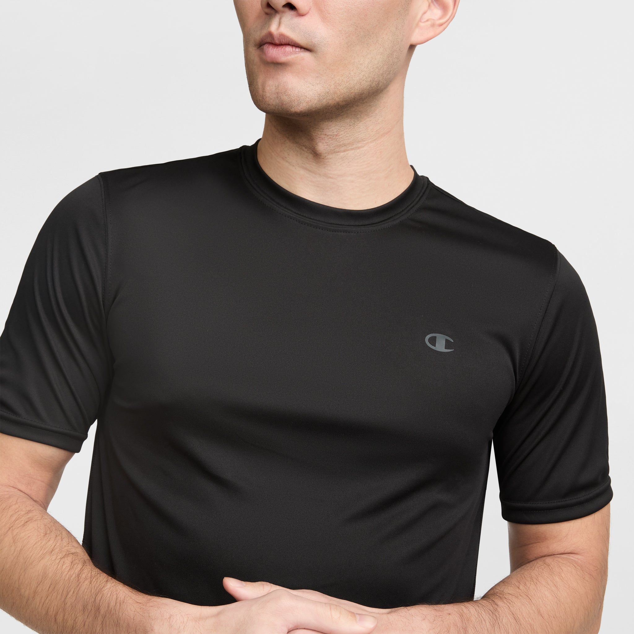 Champion Reflective Logo Men's Sport T-Shirt – Moisture Wicking & Anti-Odor