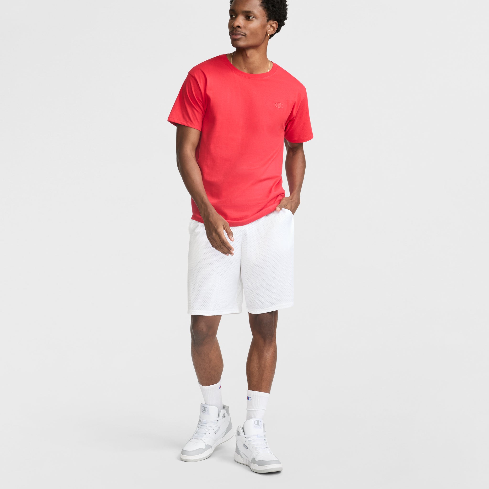 Men's Classic Cotton T-Shirt with Embroidered C Logo