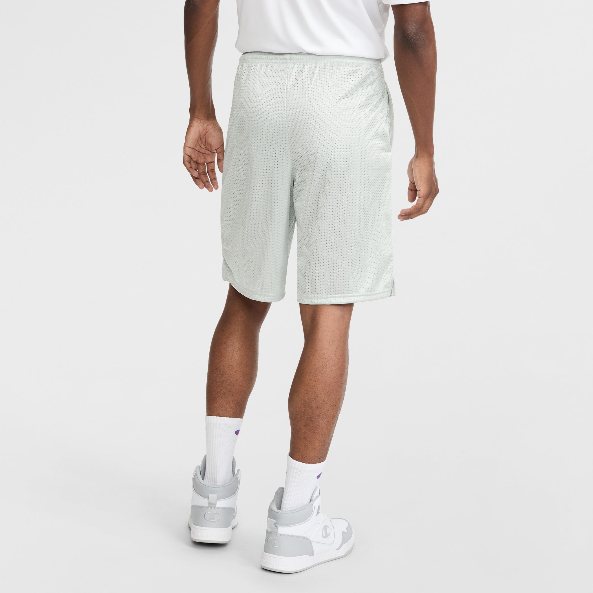 Champion Classic Mesh Shorts with C Logo – 9" Inseam Gym Shorts