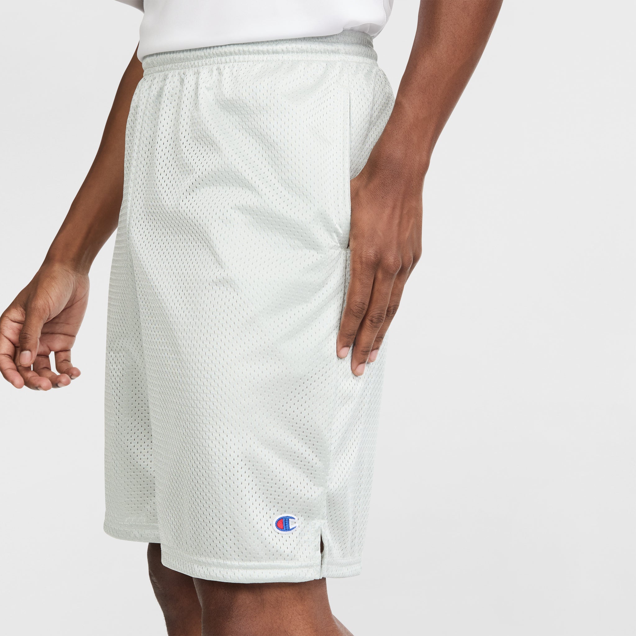 Champion Classic Mesh Shorts with C Logo – 9" Inseam Gym Shorts