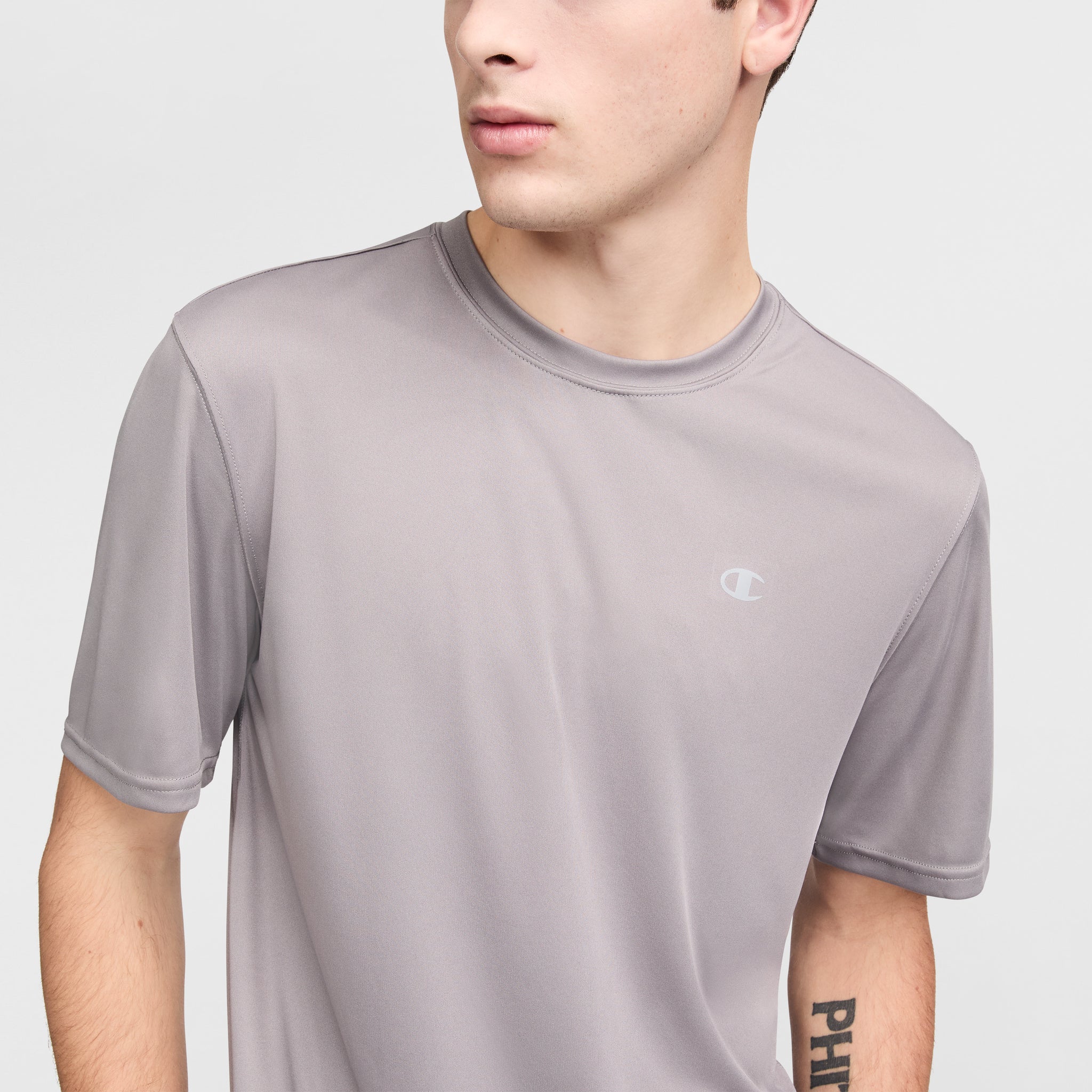 Champion Reflective Logo Men's Sport T-Shirt – Moisture Wicking & Anti-Odor