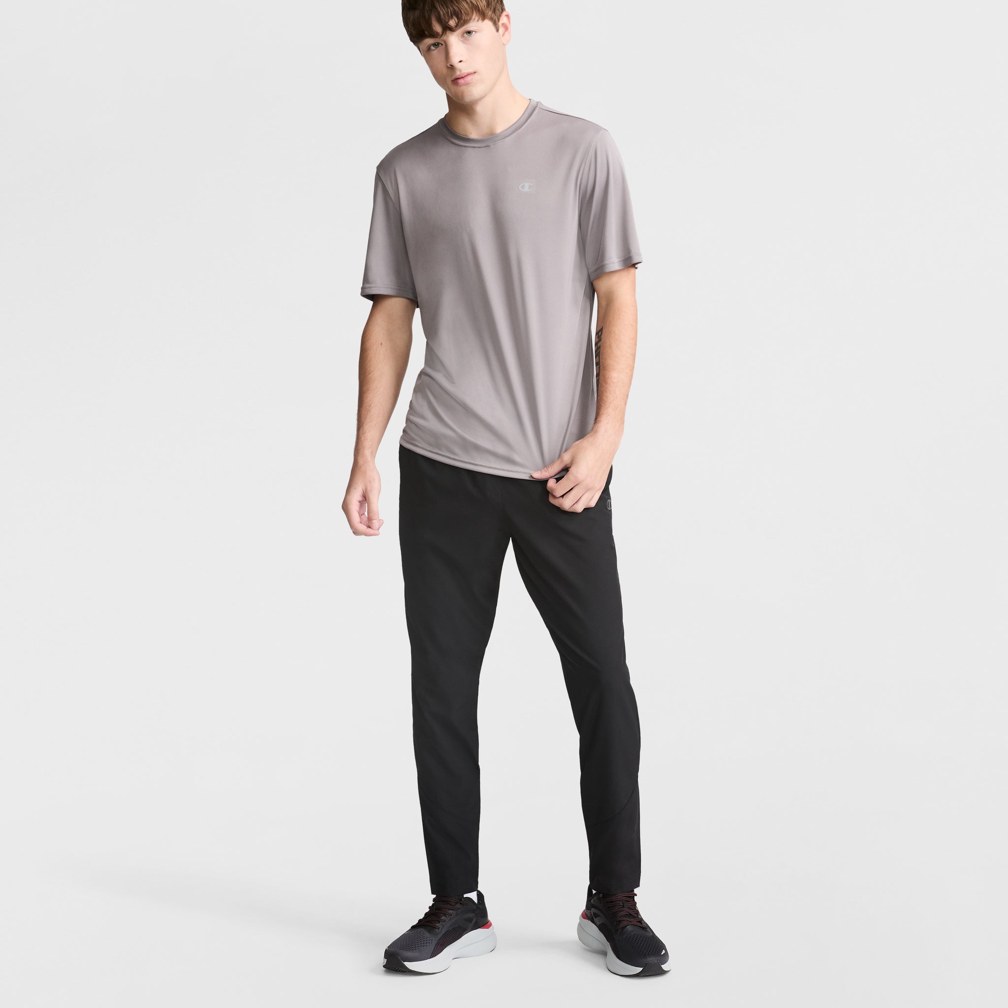 Champion Reflective Logo Men's Sport T-Shirt – Moisture Wicking & Anti-Odor