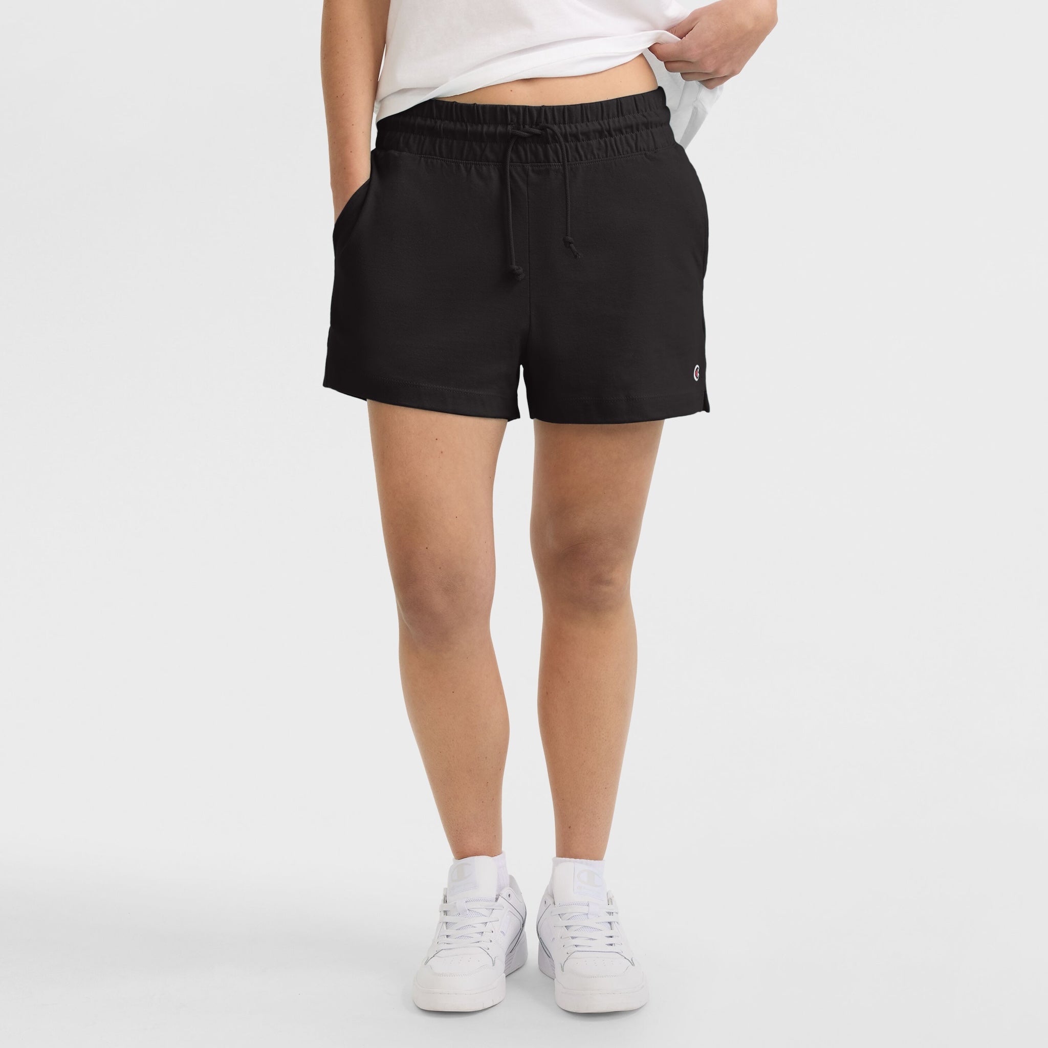 Champion Women's 3" Cotton Blend T-Shirt Shorts with C Logo