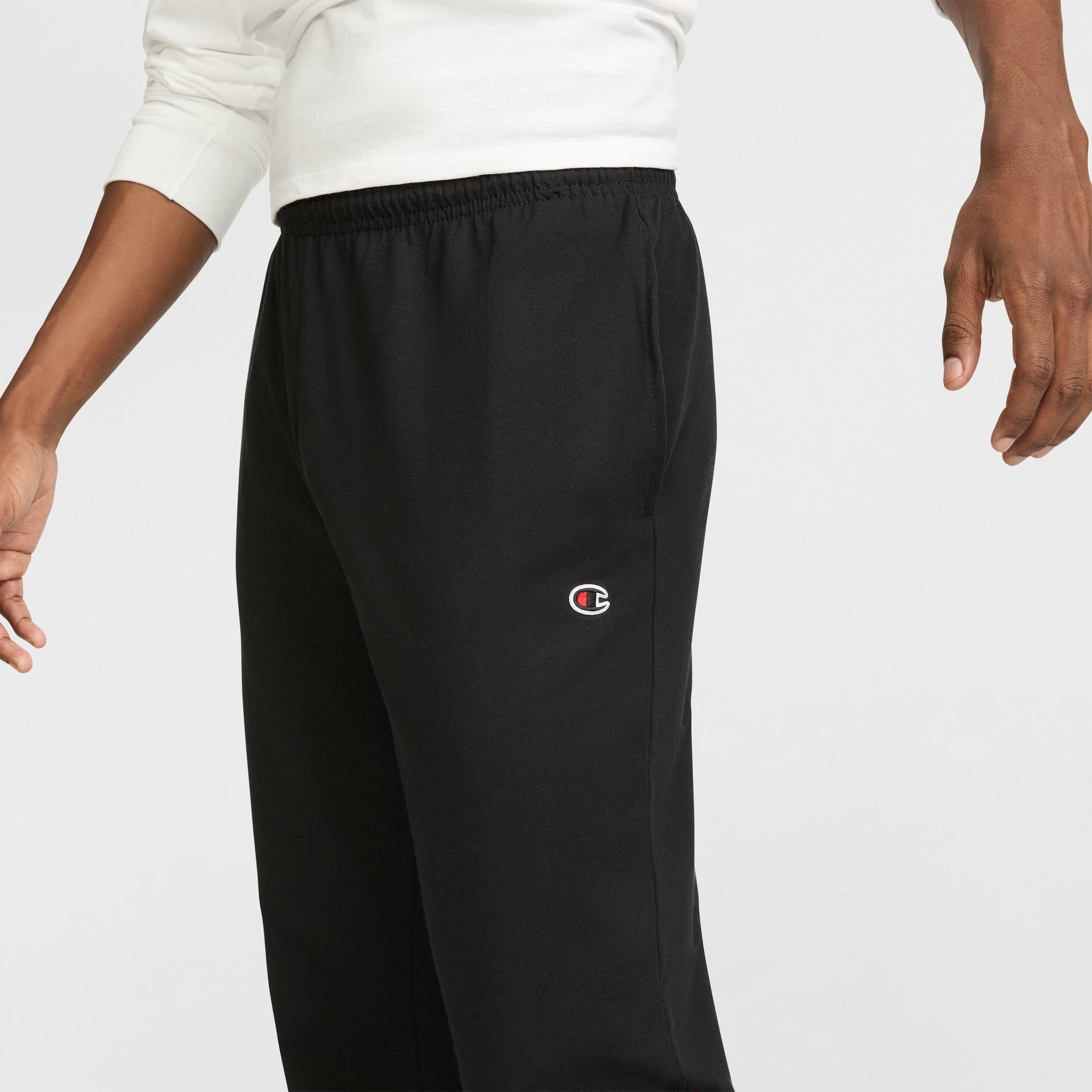 Champion Men's Lightweight Lounge Pants with Open Hem & C Logo