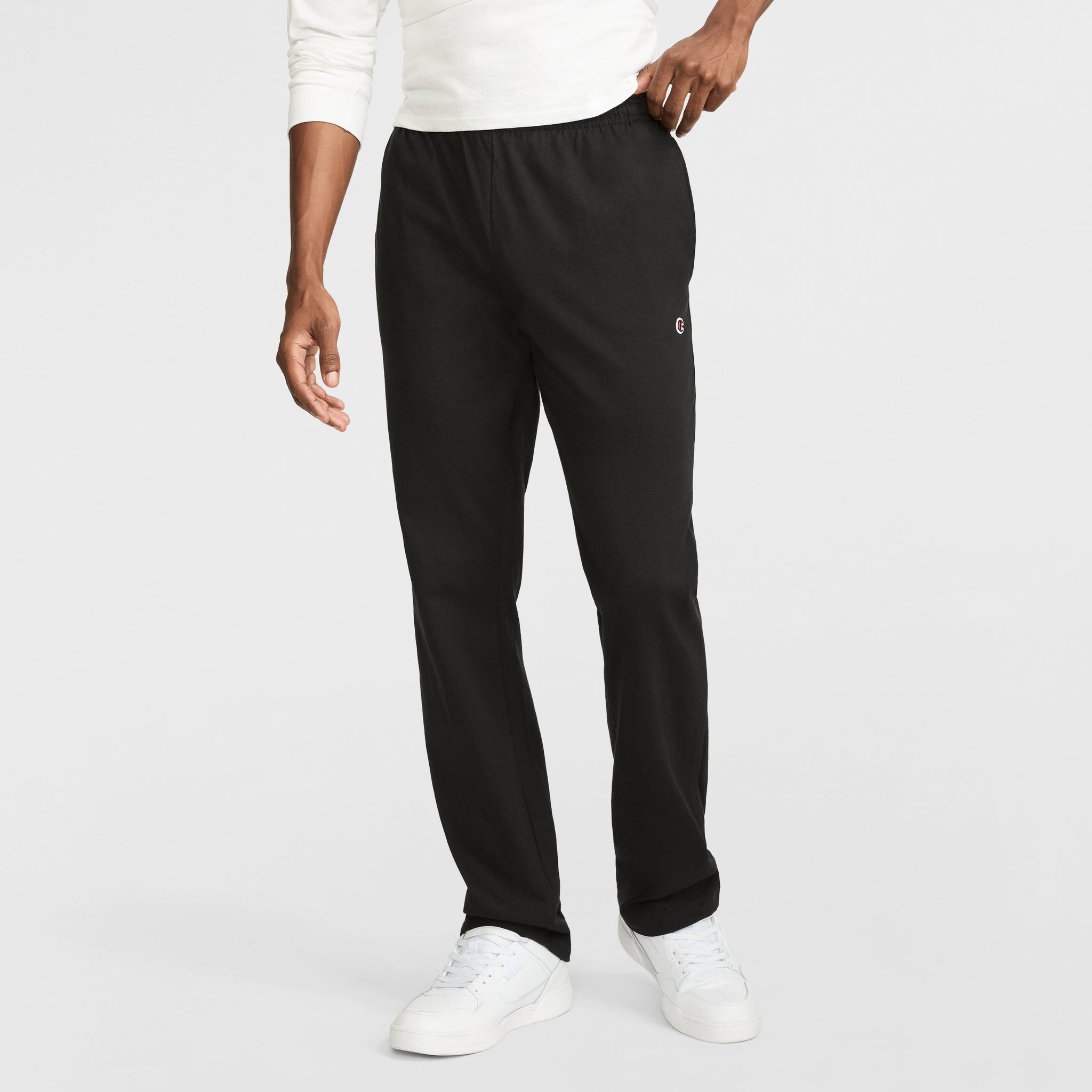 Champion Men's Lightweight Lounge Pants with Open Hem & C Logo