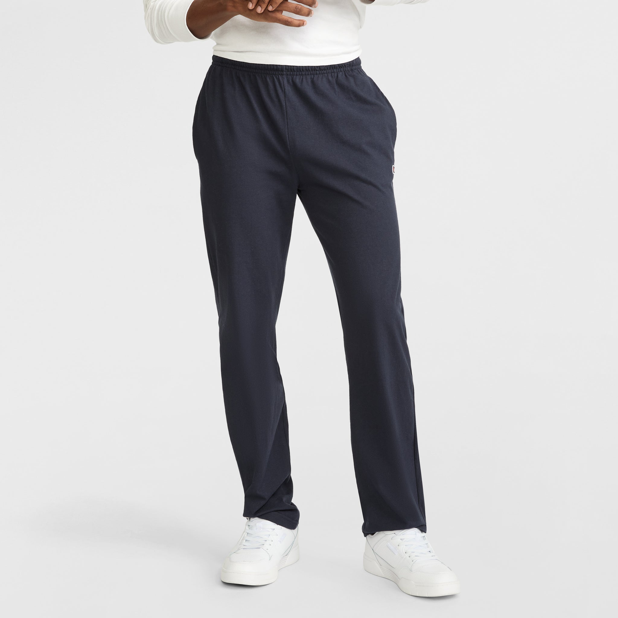 Champion Men's Lightweight Lounge Pants with Open Hem & C Logo