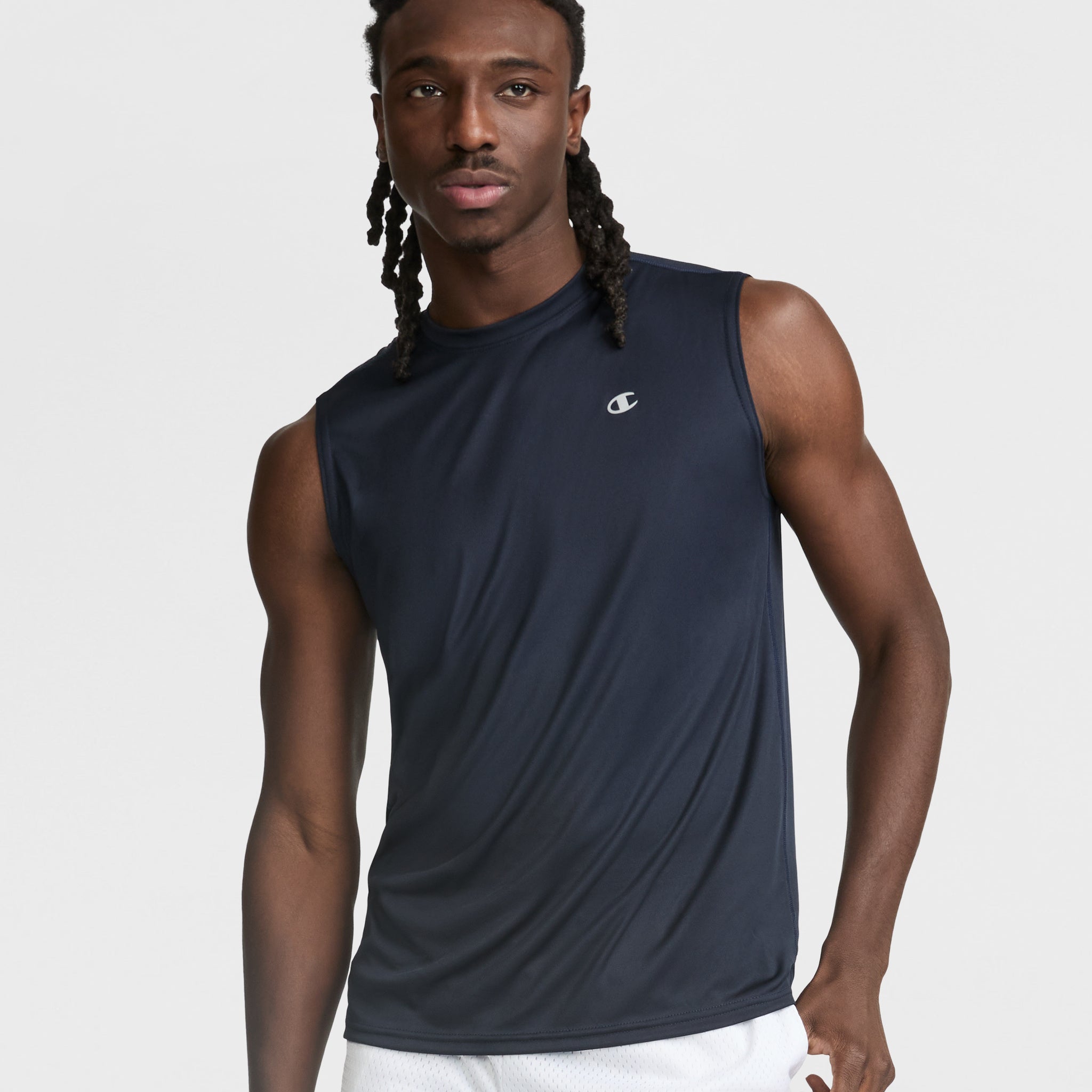 Men's Reflective Logo Muscle Tank - Moisture-Wicking Workout Tee