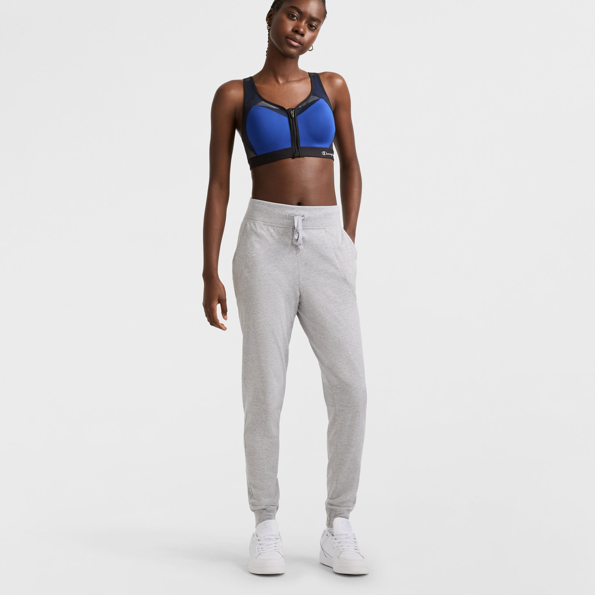 High-Impact Zip Front Sports Bra for Women – Wirefree & Moisture-Wicking