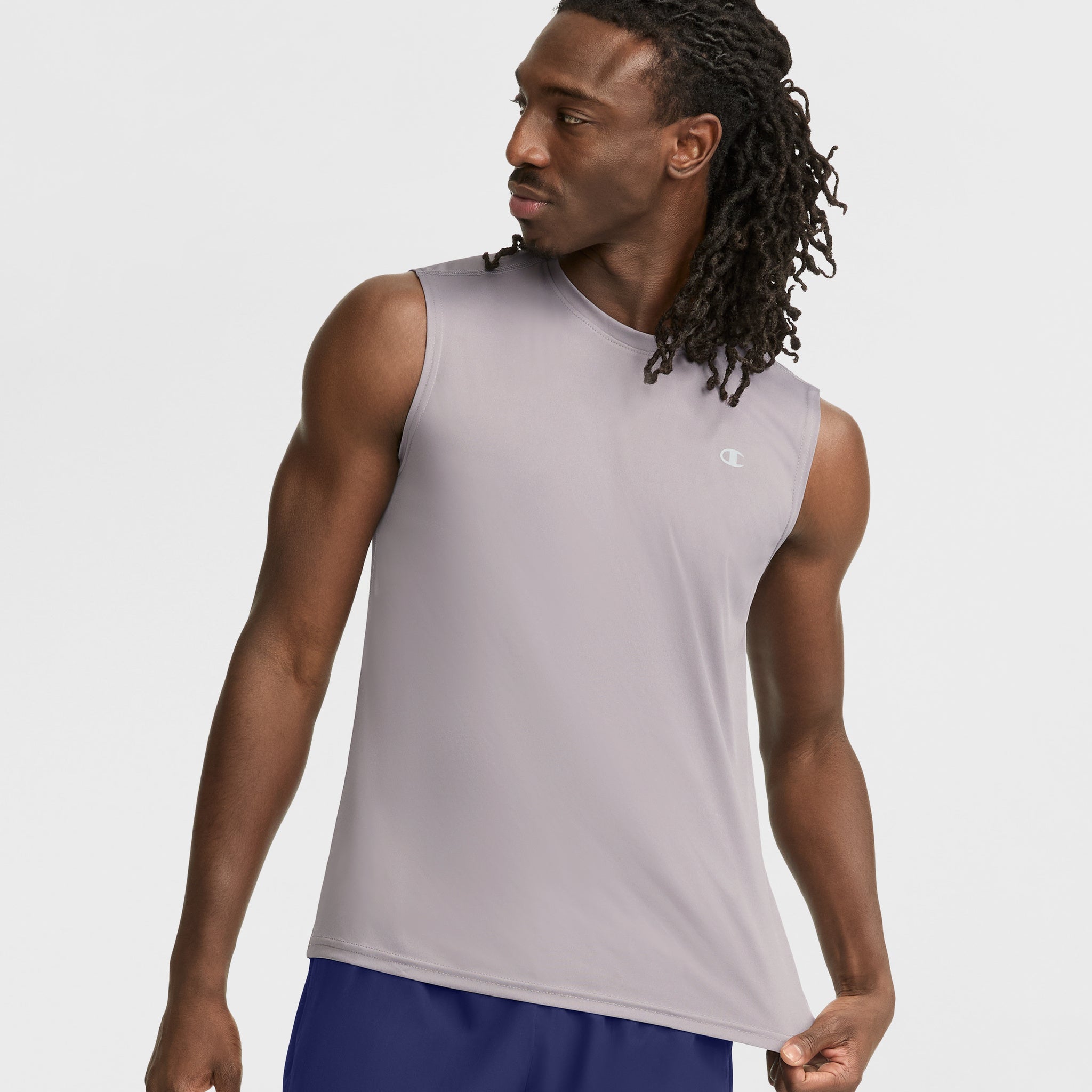 Men's Reflective Logo Muscle Tank - Moisture-Wicking Workout Tee