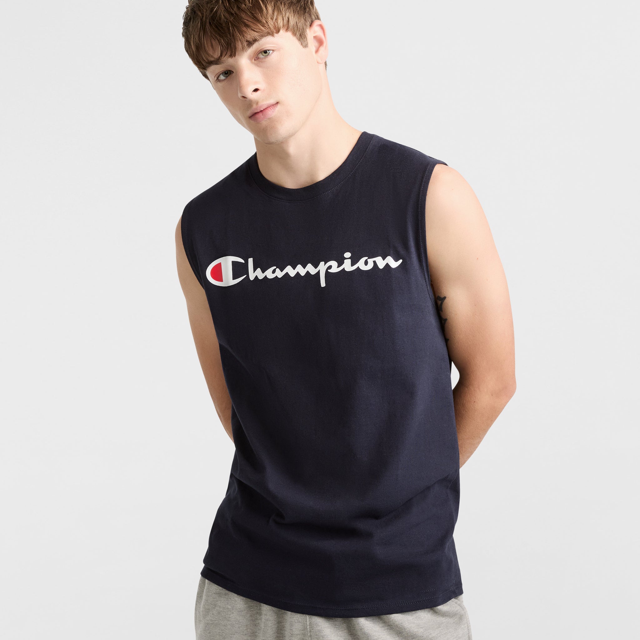 Champion Classic Script Logo Muscle Tank for Men - Gym & Casual Wear