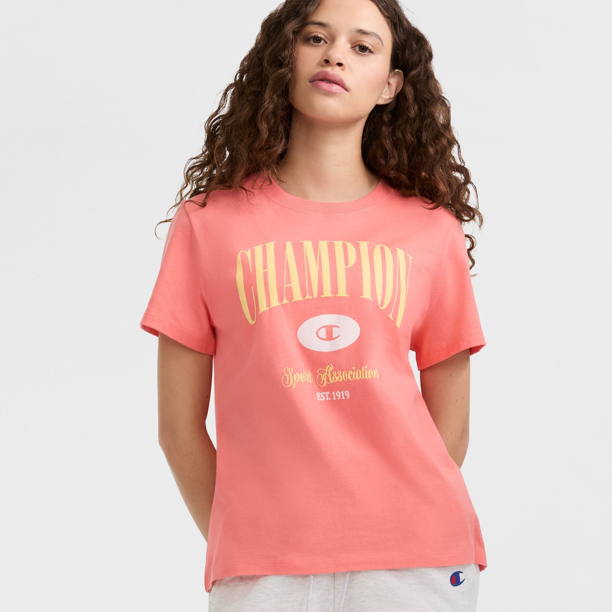 Champion Women's Classic Graphic T-Shirt with Arch Block Design