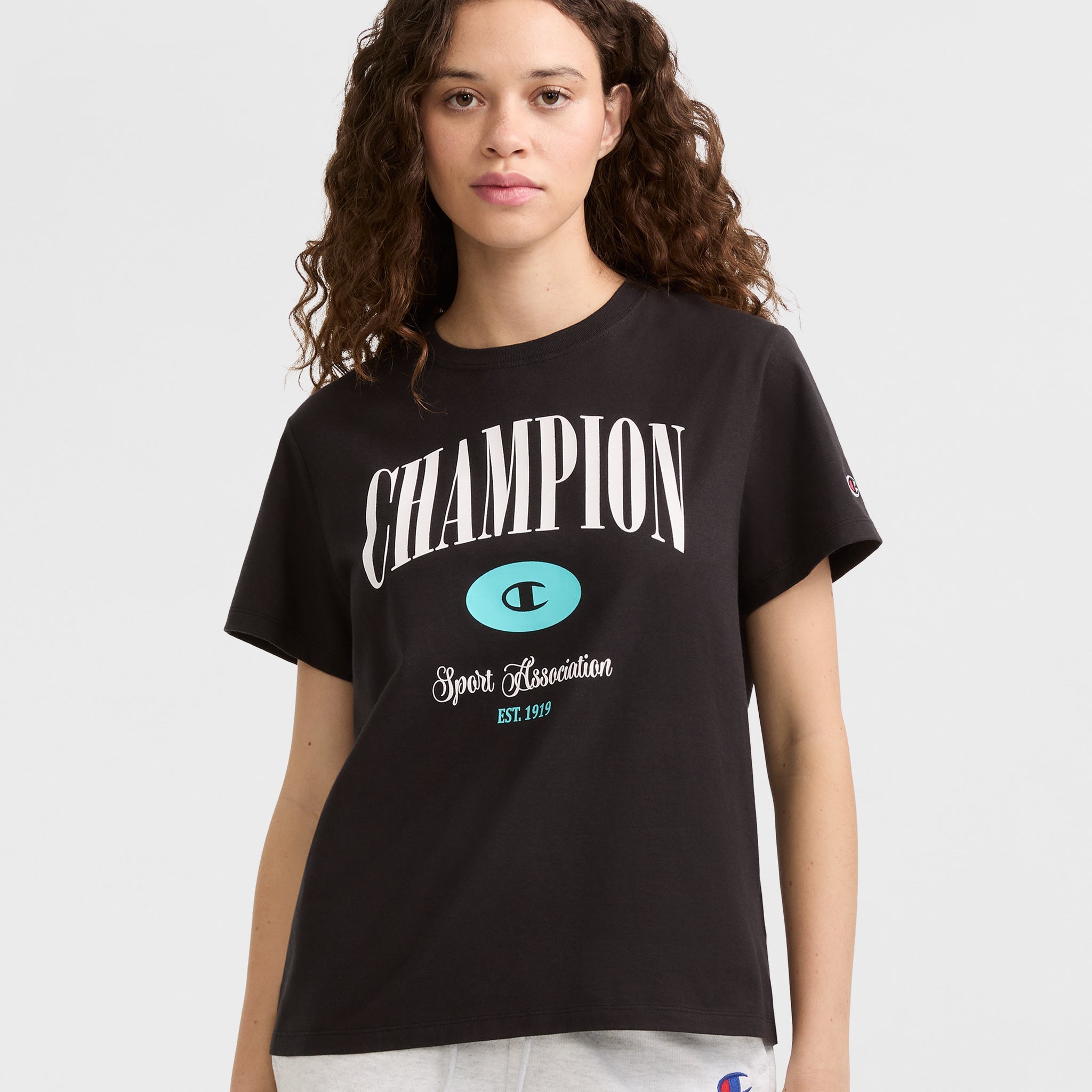 Champion Women's Classic Graphic T-Shirt with Arch Block Design
