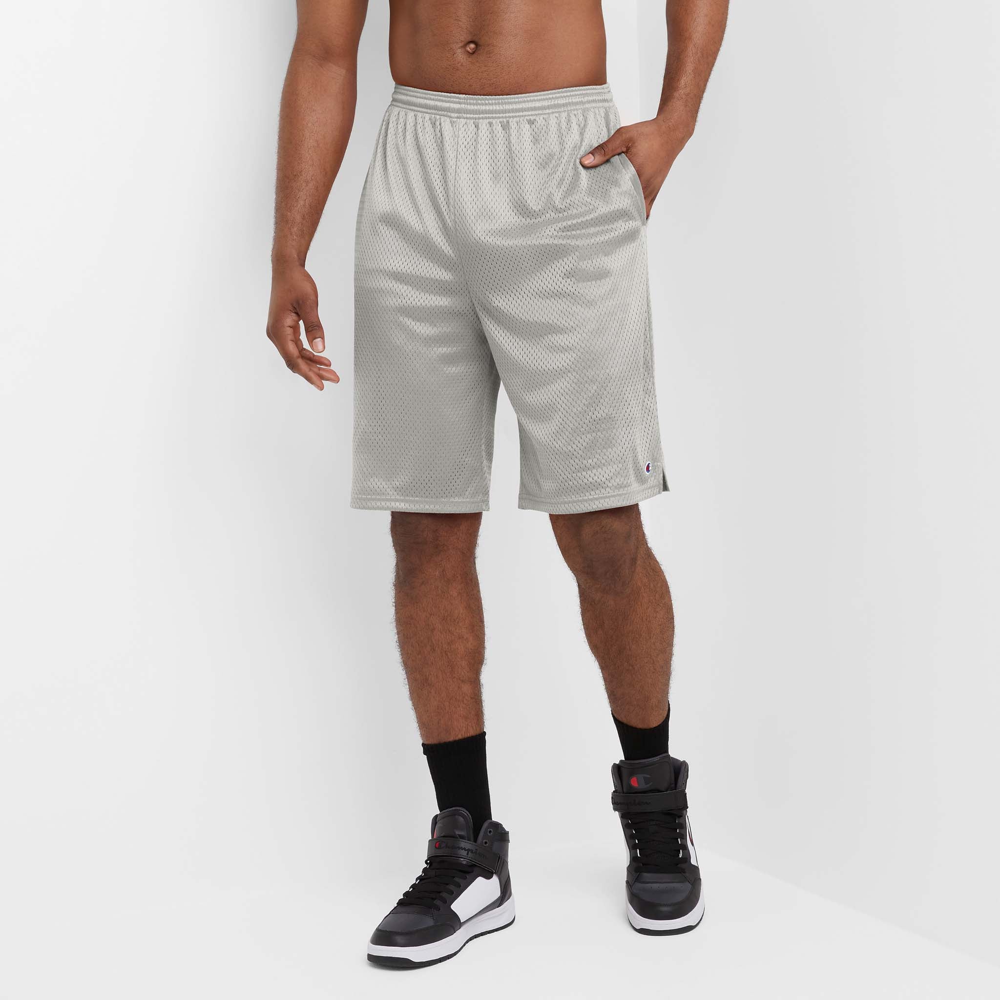 Champion Big & Tall Mesh Gym Shorts with C Logo & Side Pockets