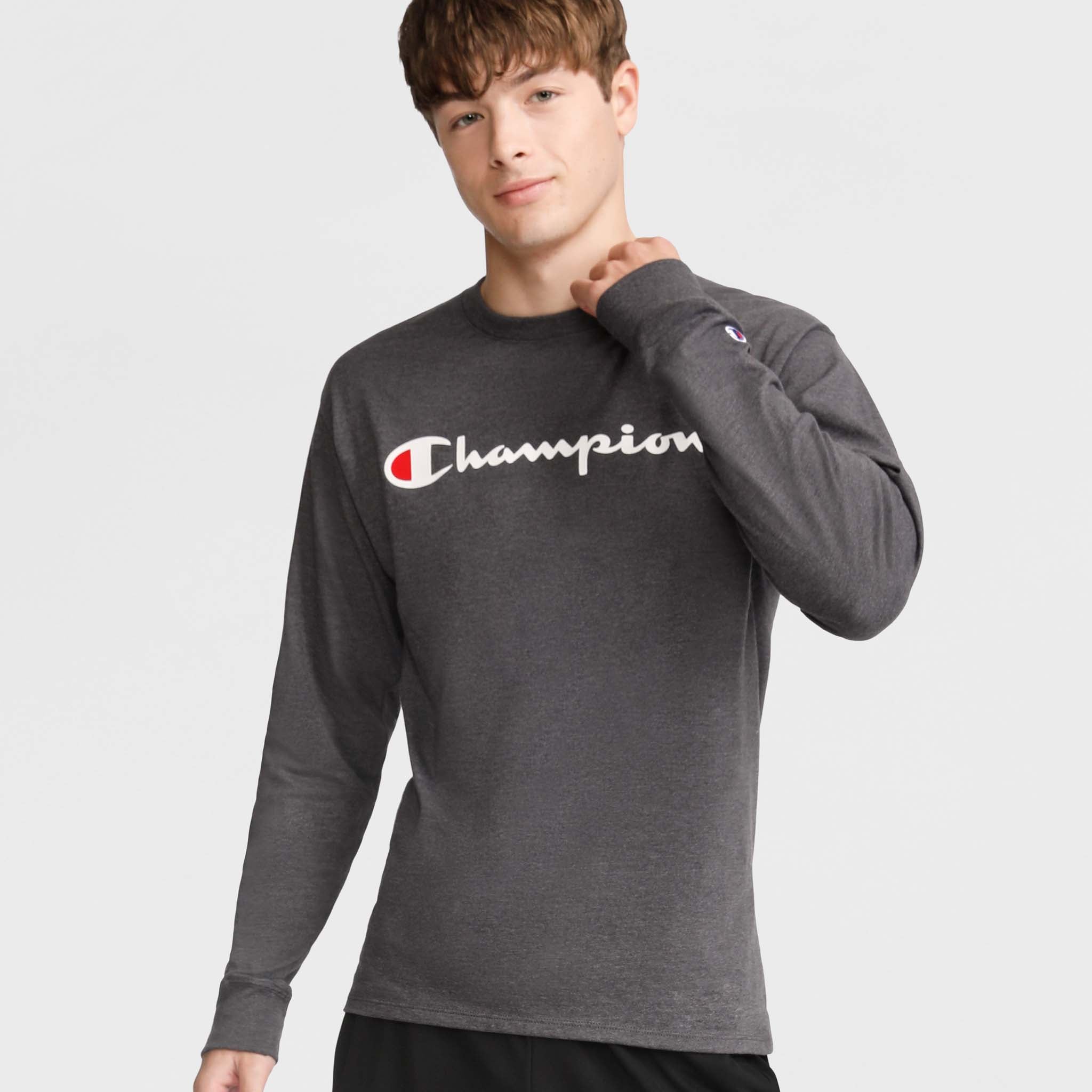Champion Classic Script Logo Long-Sleeve T-Shirt for Men