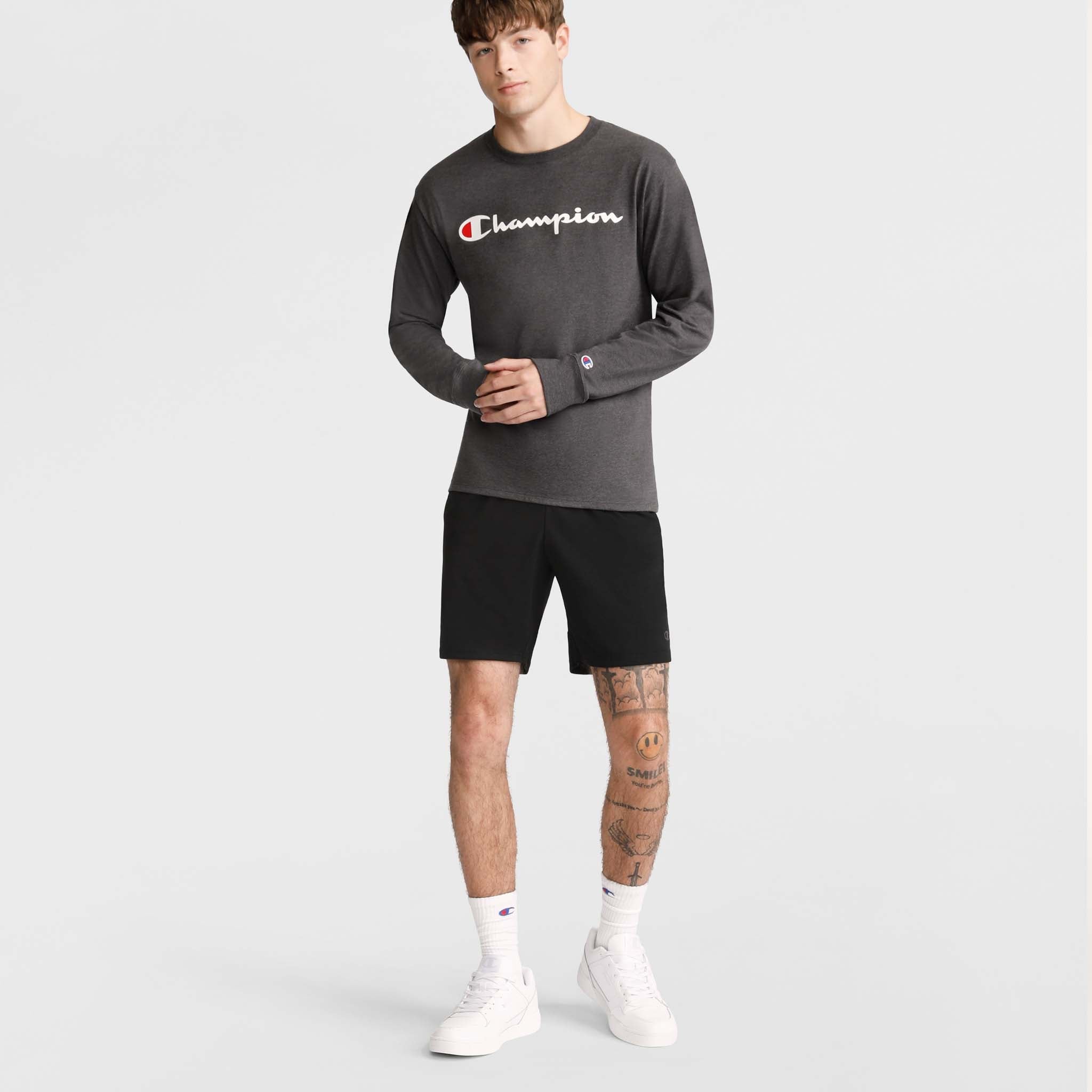 Champion Classic Script Logo Long-Sleeve T-Shirt for Men