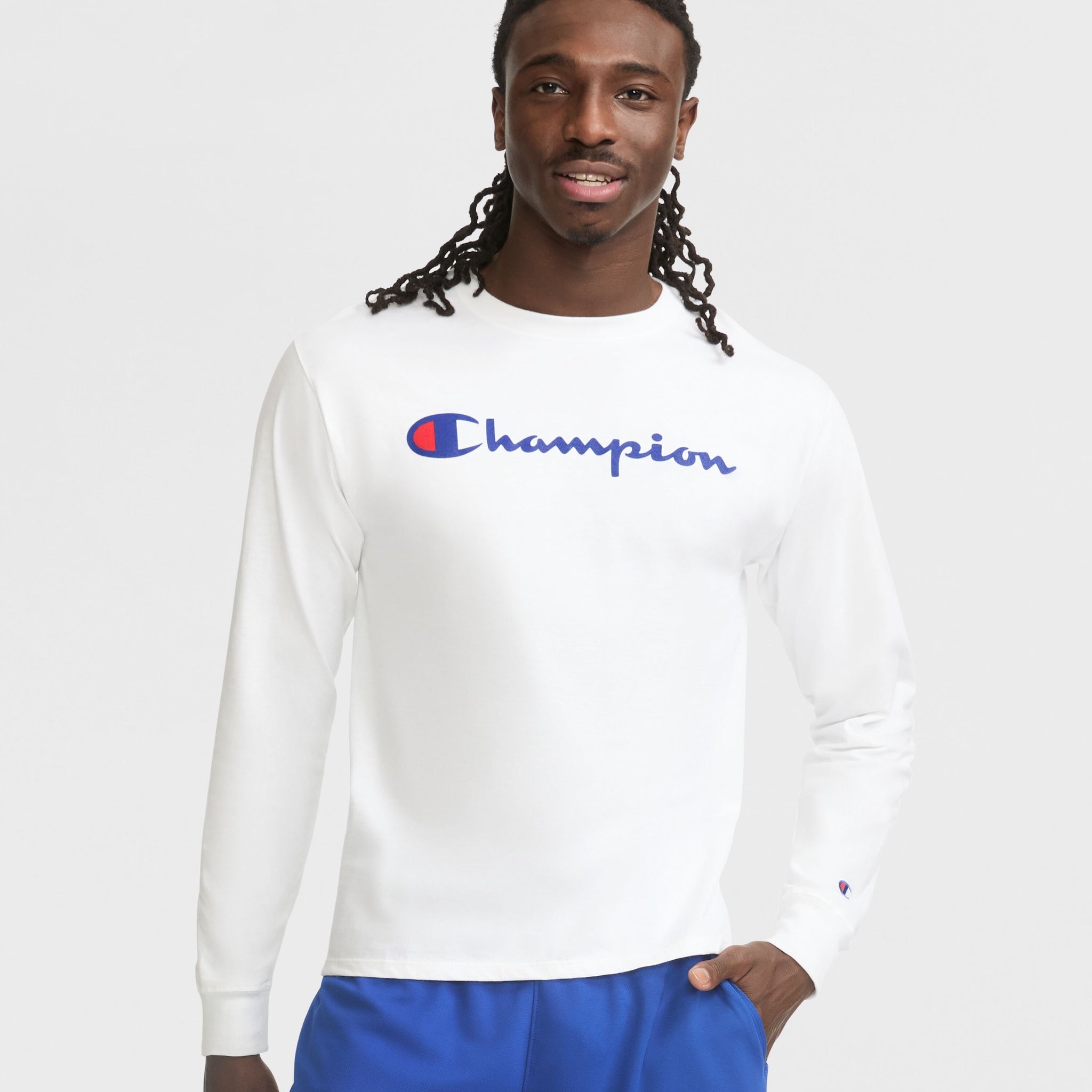 Champion Classic Script Logo Long-Sleeve T-Shirt for Men