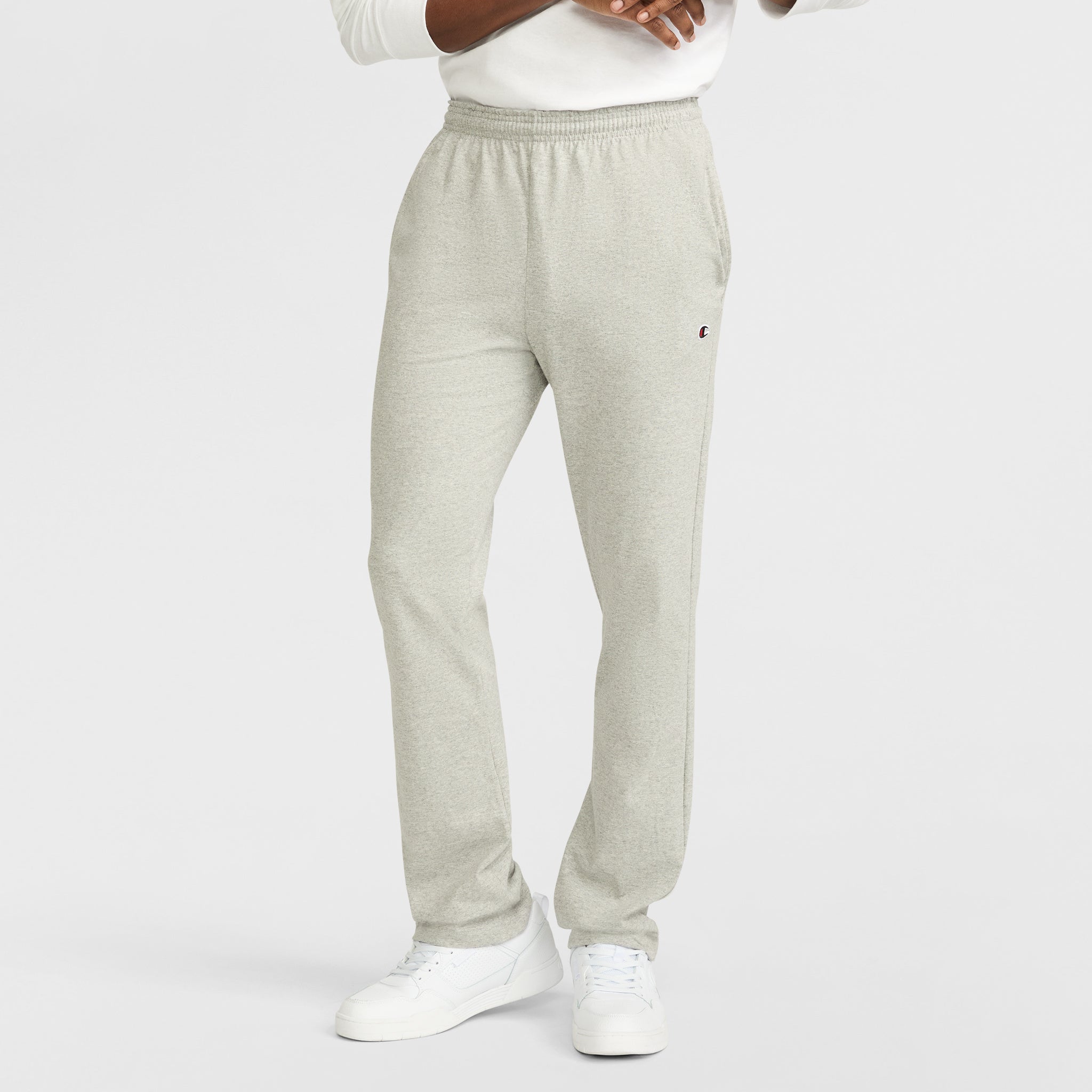 Champion Men's Lightweight Lounge Pants with Open Hem & C Logo