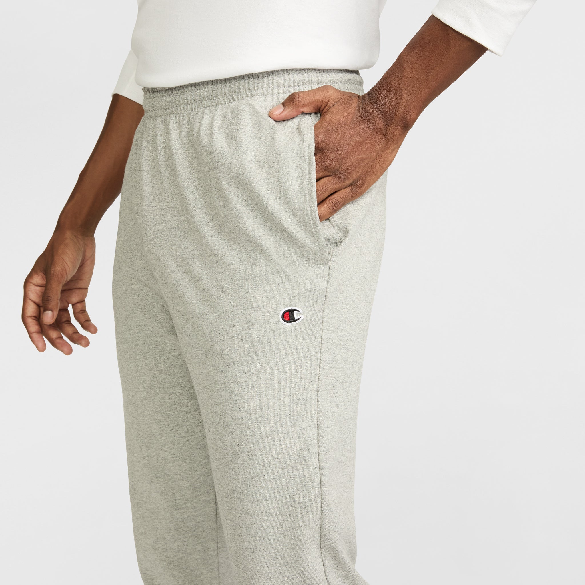 Champion Men's Lightweight Lounge Pants with Open Hem & C Logo