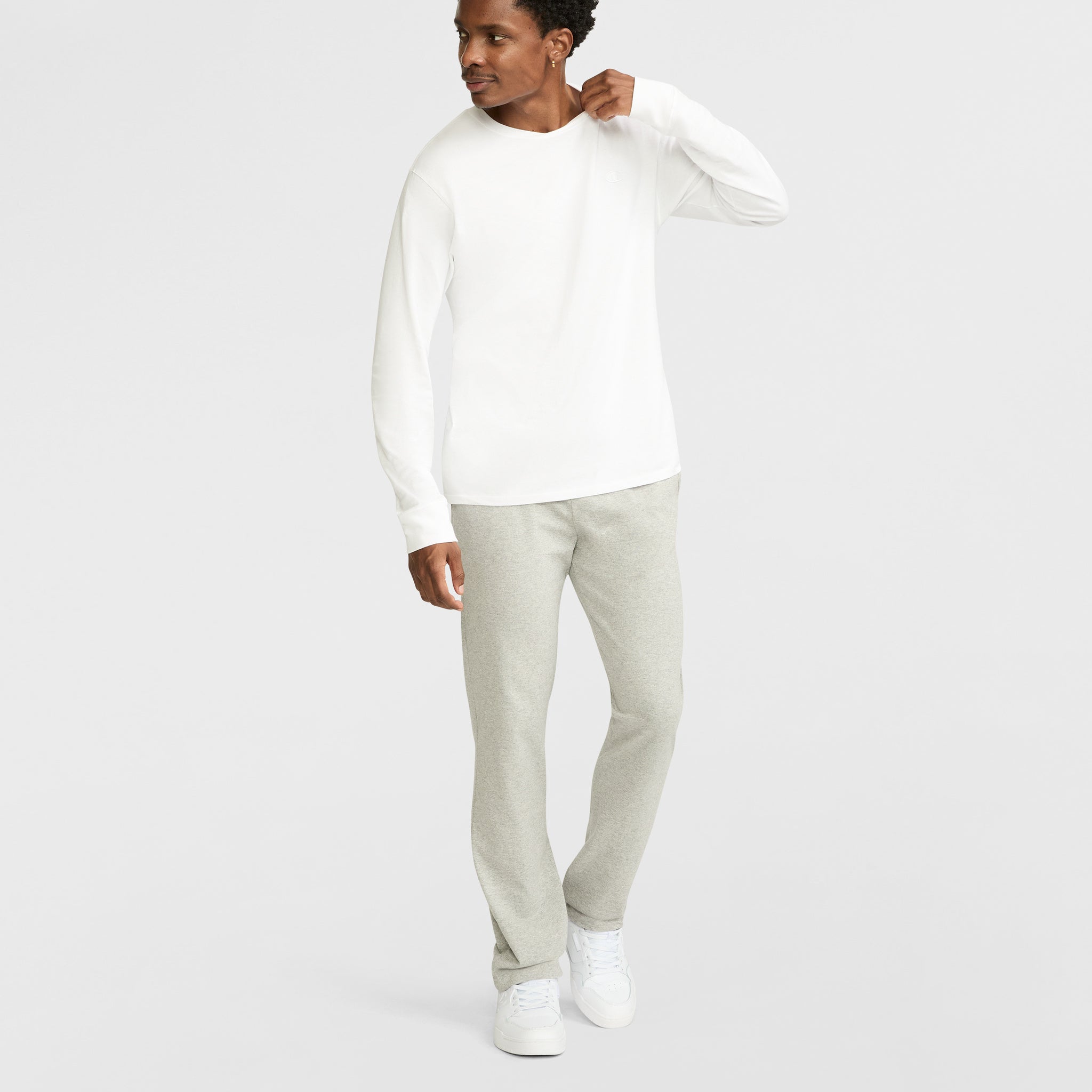 Champion Men's Lightweight Lounge Pants with Open Hem & C Logo