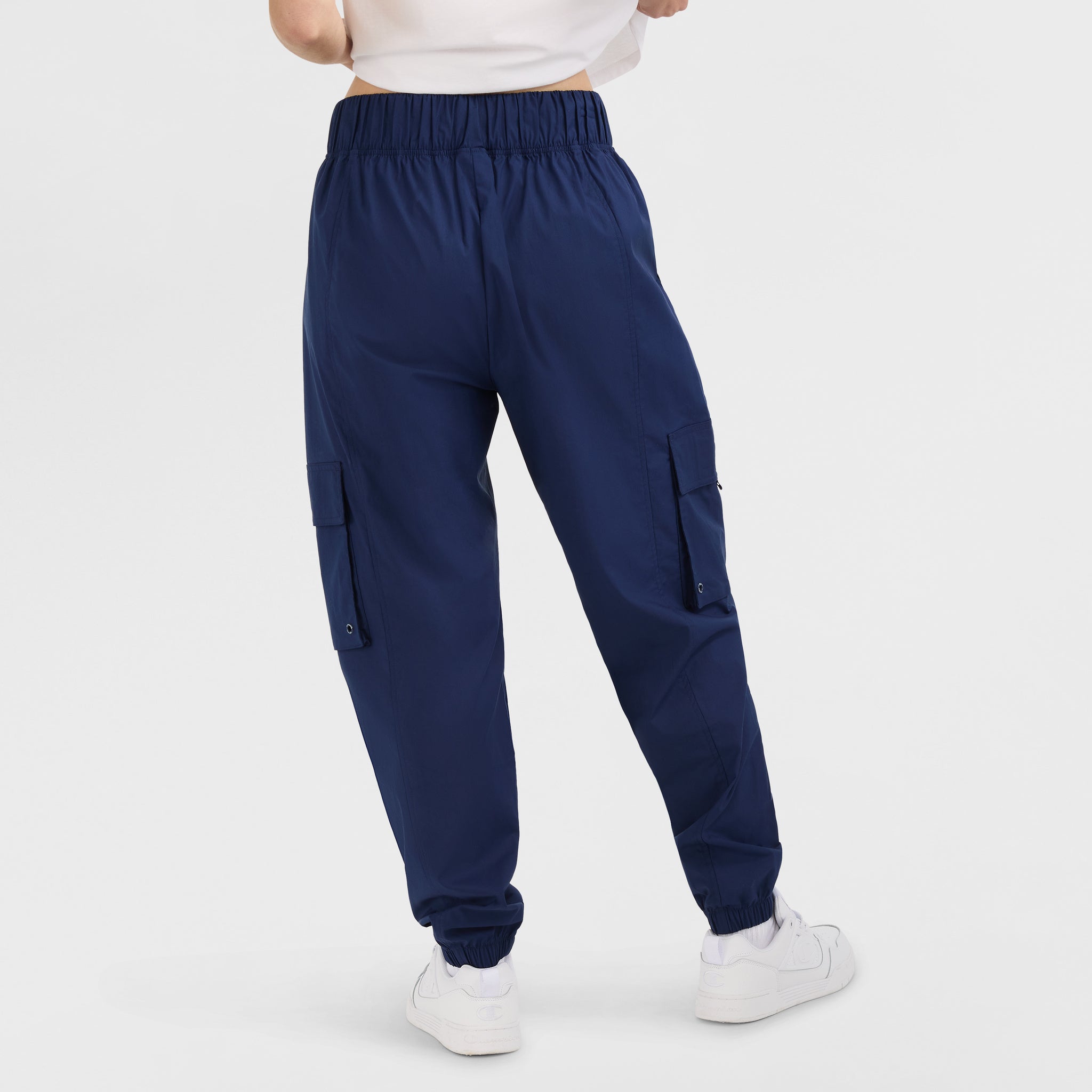 Women's Woven Cargo Pants with C Logo & Stretchy Waistband