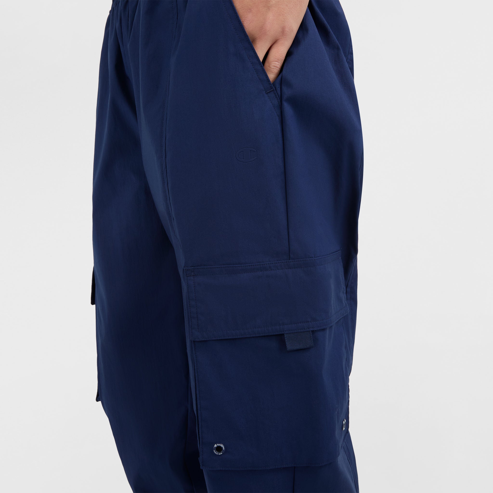 Women's Woven Cargo Pants with C Logo & Stretchy Waistband