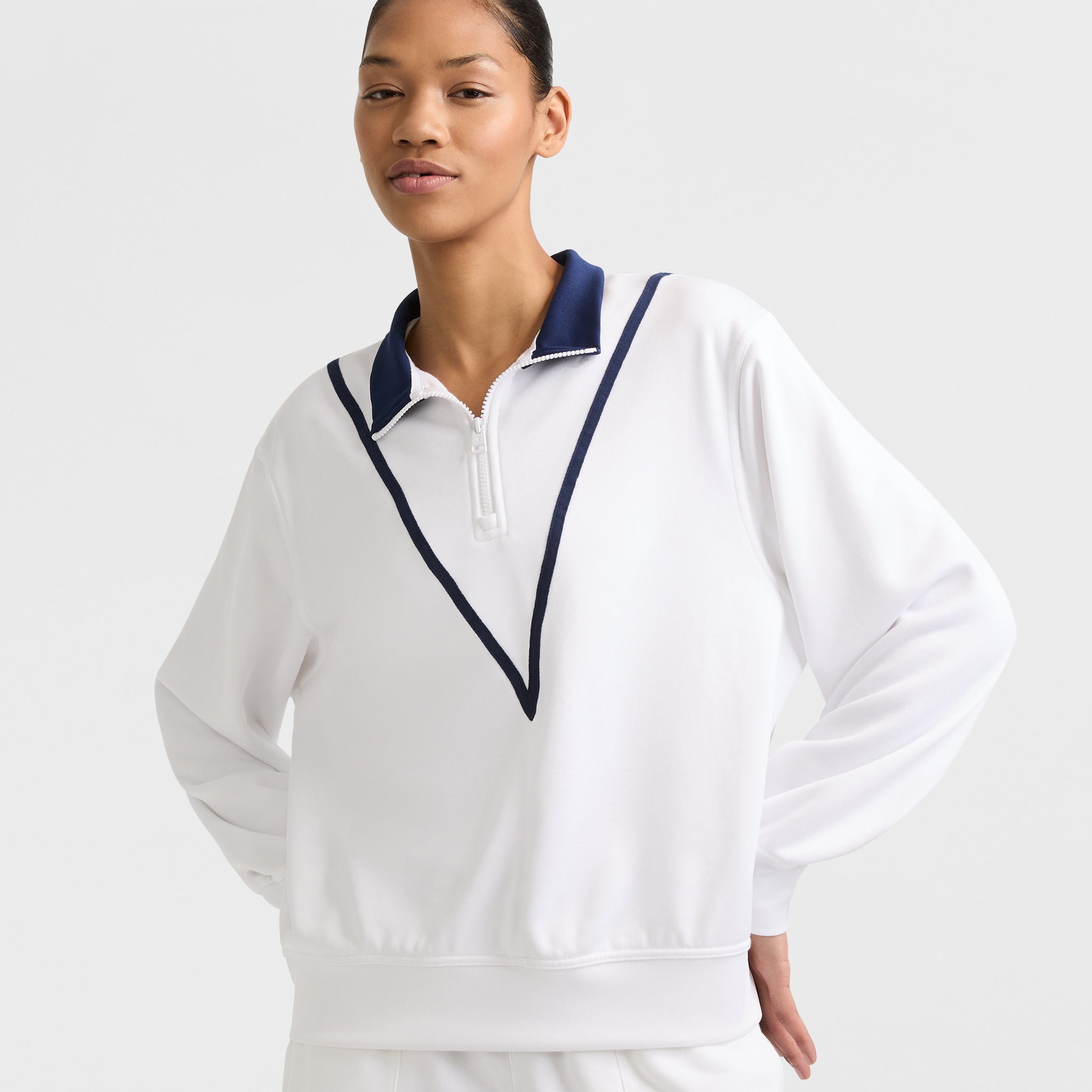 Champion Women's Tennis 1/4 Zip Pullover - Sporty Cotton Blend